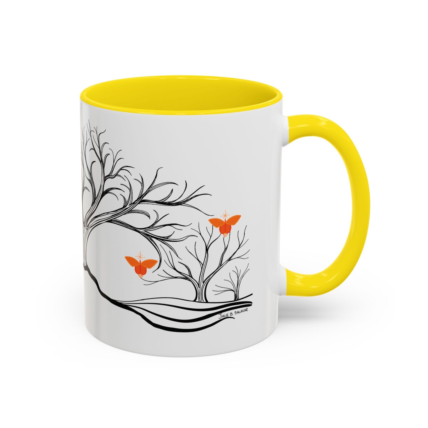 "Replenishing", IMAGINE™ Series, Hand-Drawn Art Print, White Ceramic Accent Mug—2 of 7 Butterfly Graces Collection—15 oz or 11 oz