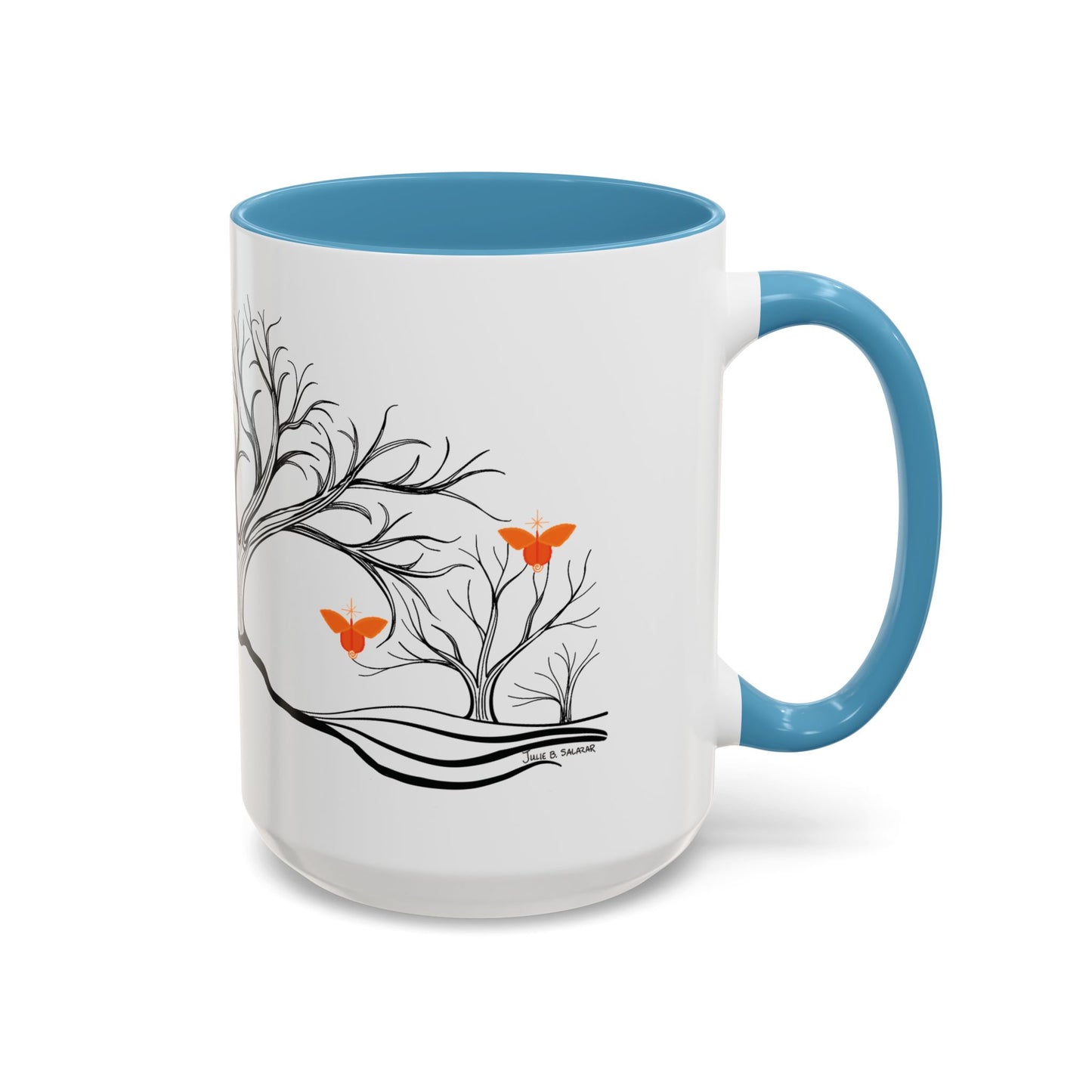 "Replenishing", IMAGINE™ Series, Hand-Drawn Art Print, White Ceramic Accent Mug—2 of 7 Butterfly Graces Collection—15 oz or 11 oz