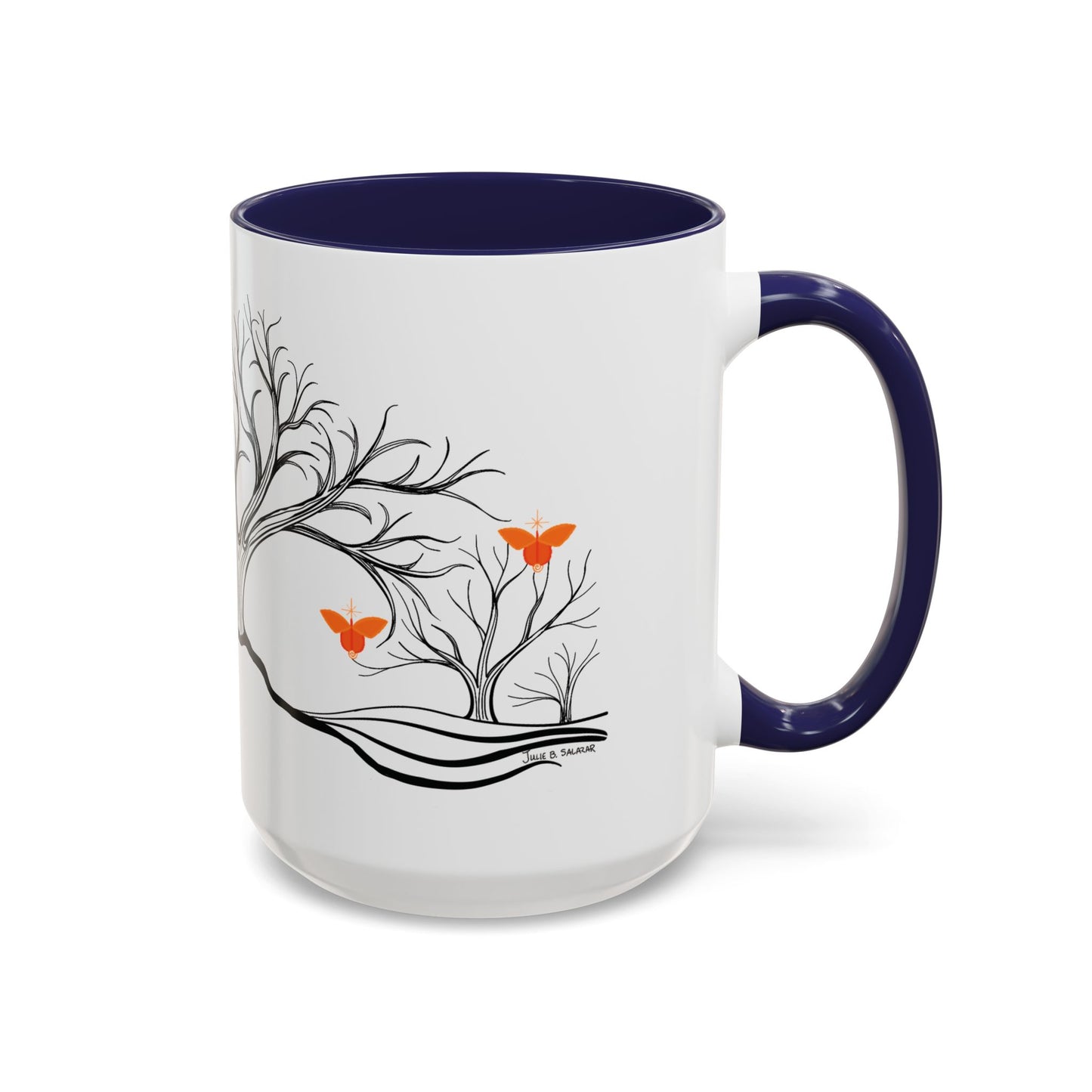 "Replenishing", IMAGINE™ Series, Hand-Drawn Art Print, White Ceramic Accent Mug—2 of 7 Butterfly Graces Collection—15 oz or 11 oz