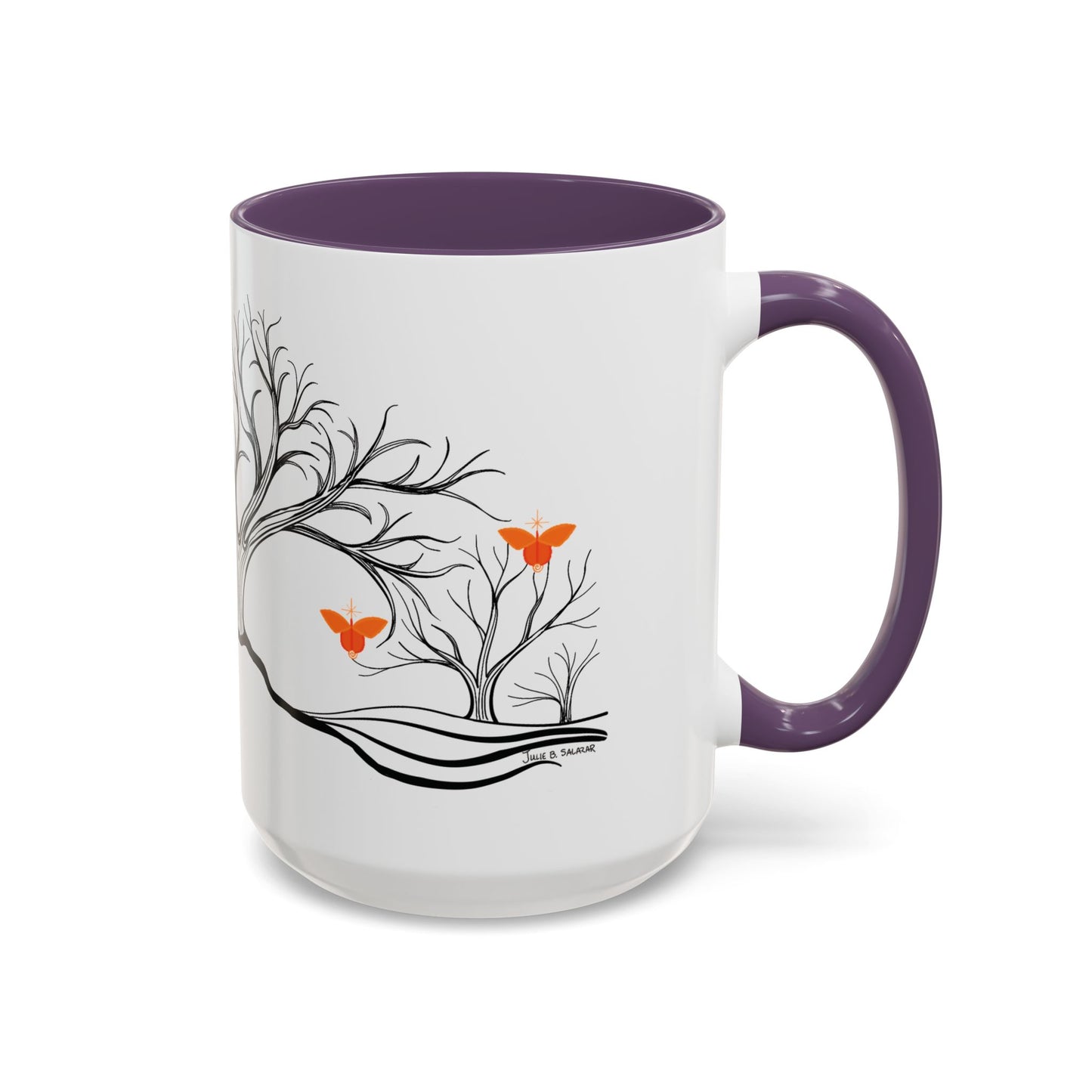"Replenishing", IMAGINE™ Series, Hand-Drawn Art Print, White Ceramic Accent Mug—2 of 7 Butterfly Graces Collection—15 oz or 11 oz