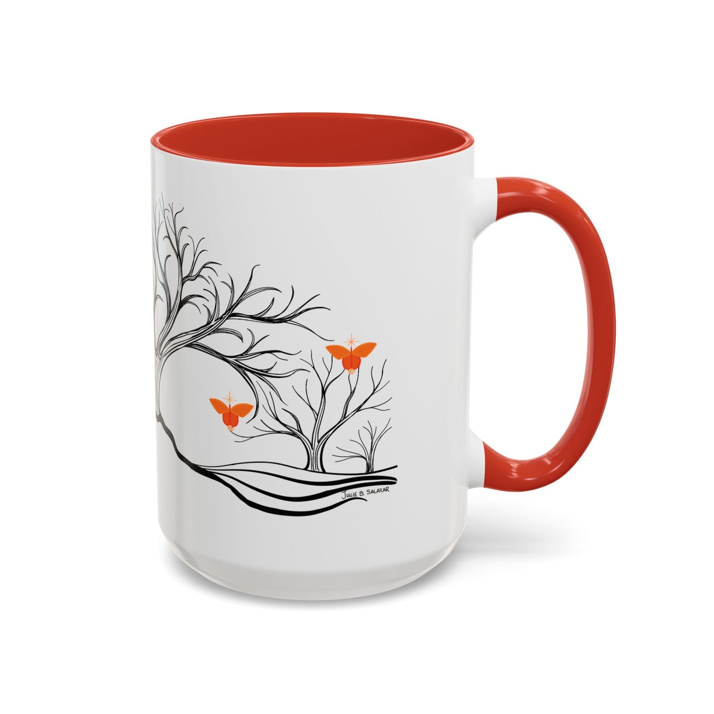 "Replenishing", IMAGINE™ Series, Hand-Drawn Art Print, White Ceramic Accent Mug—2 of 7 Butterfly Graces Collection—15 oz or 11 oz