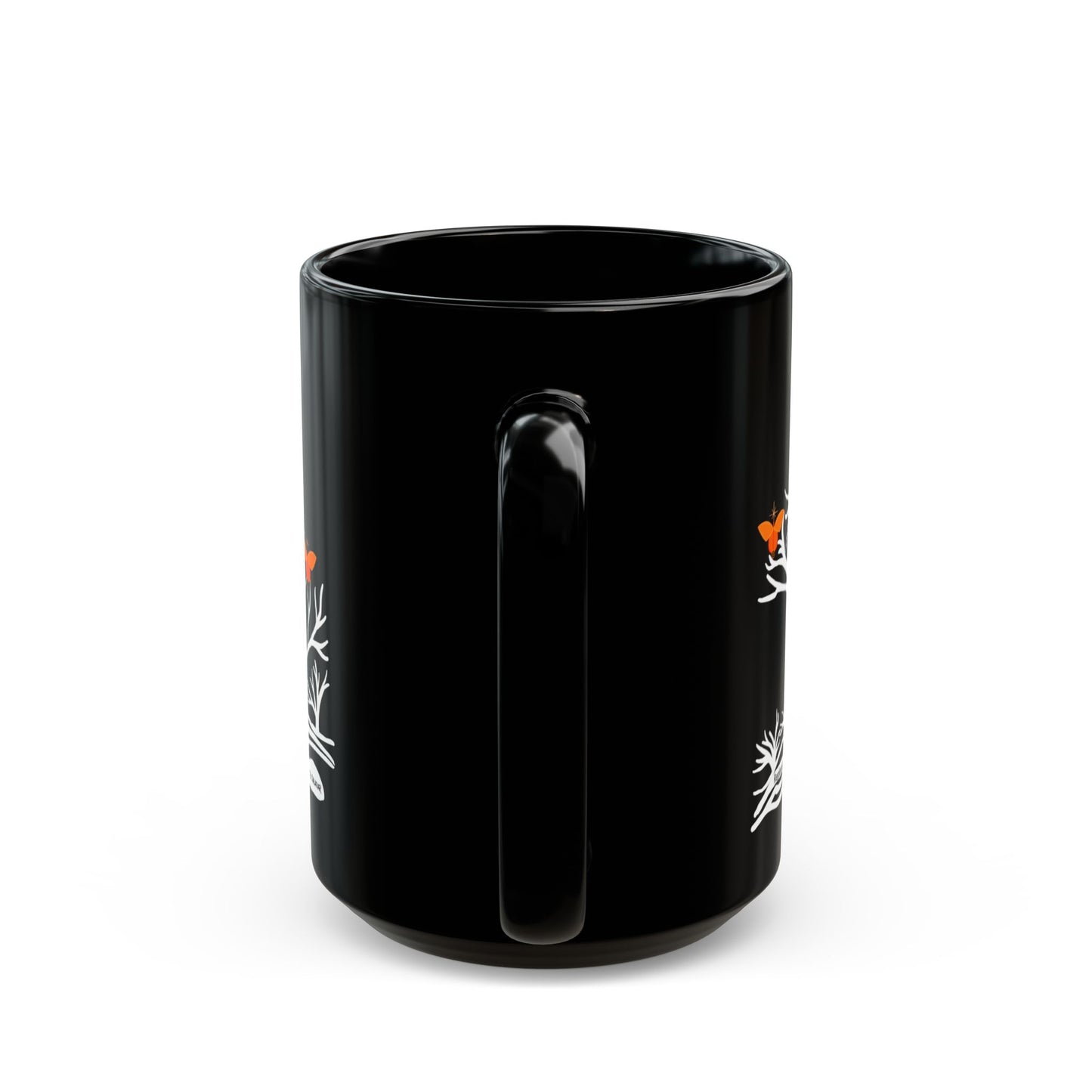 "Replenishing", IMAGINE™ Series, Hand-Drawn Art Print, Black Ceramic Mug—2 of 7 Butterfly Graces Collection—15 oz or 11 oz