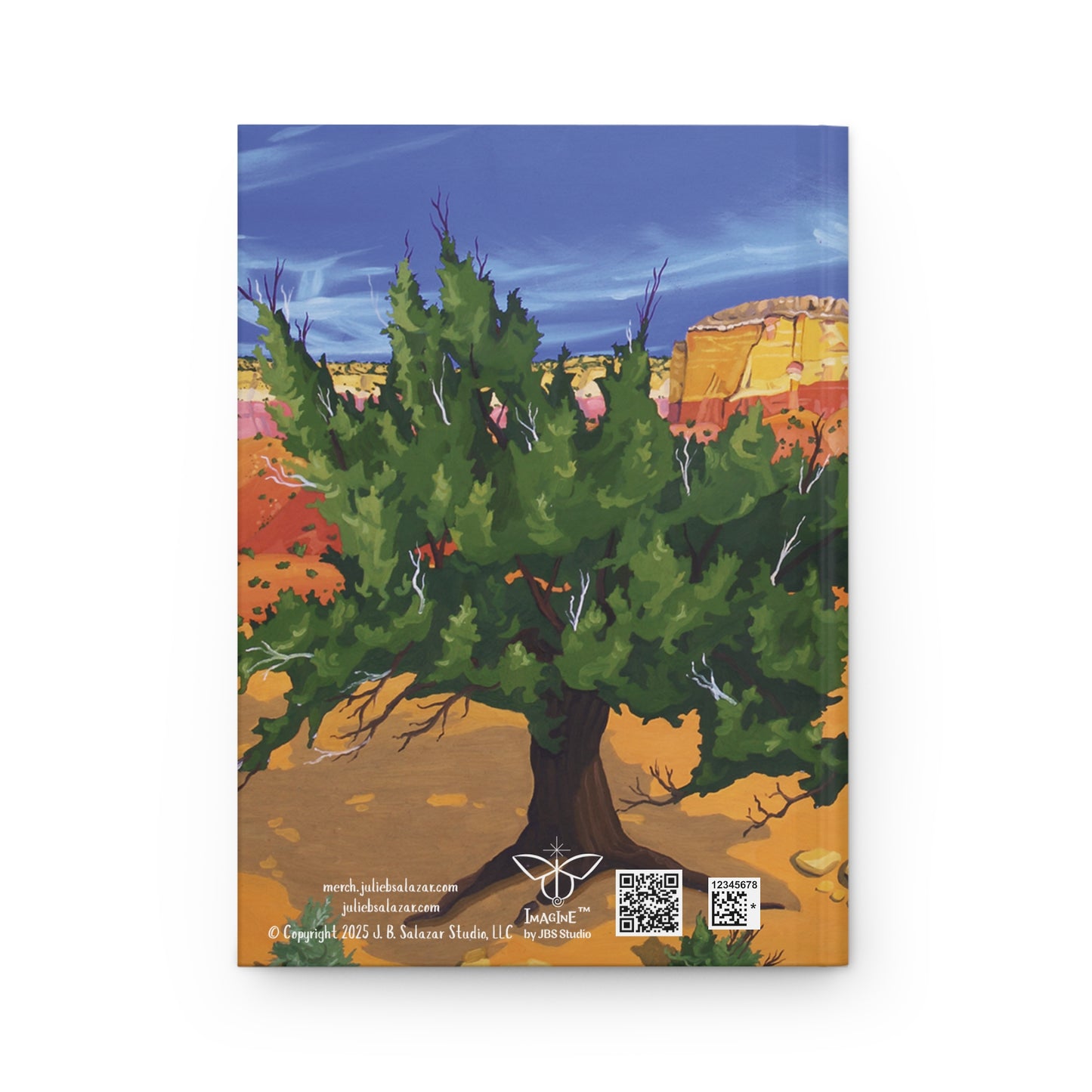 "Silent Space", Southwest Landscape, Oil on Paper Art Print, Hardcover Journal—Lined or Blank