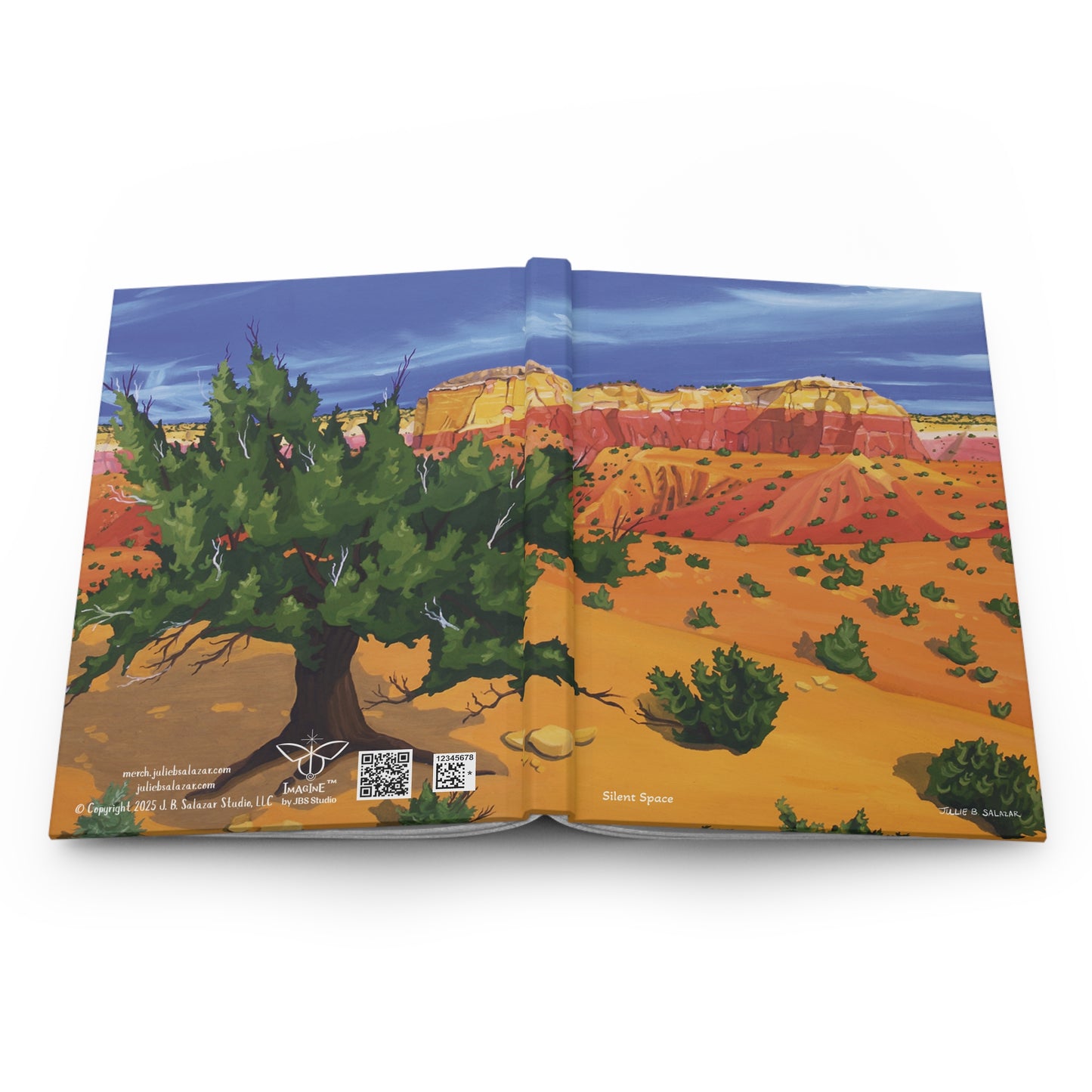 "Silent Space", Southwest Landscape, Oil on Paper Art Print, Hardcover Journal—Lined or Blank