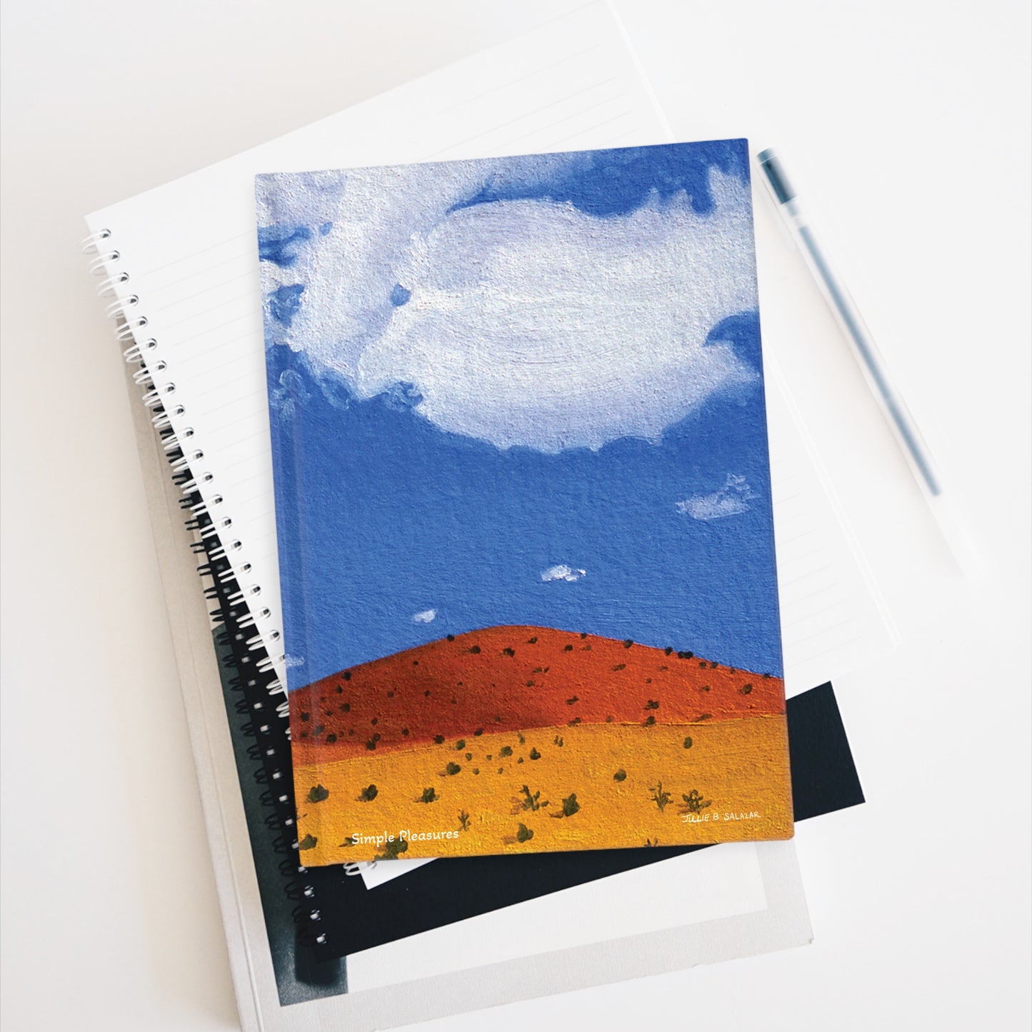 "Simple Pleasures", Southwest Landscape, Oil on Paper Art Print, Hardcover Journal—Lined or Blank