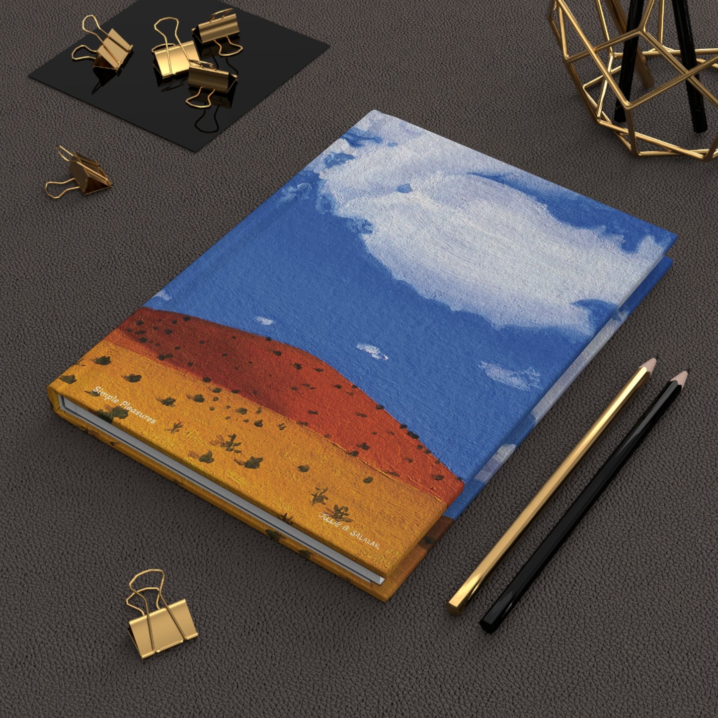 "Simple Pleasures", Southwest Landscape, Oil on Paper Art Print, Hardcover Journal—Lined or Blank