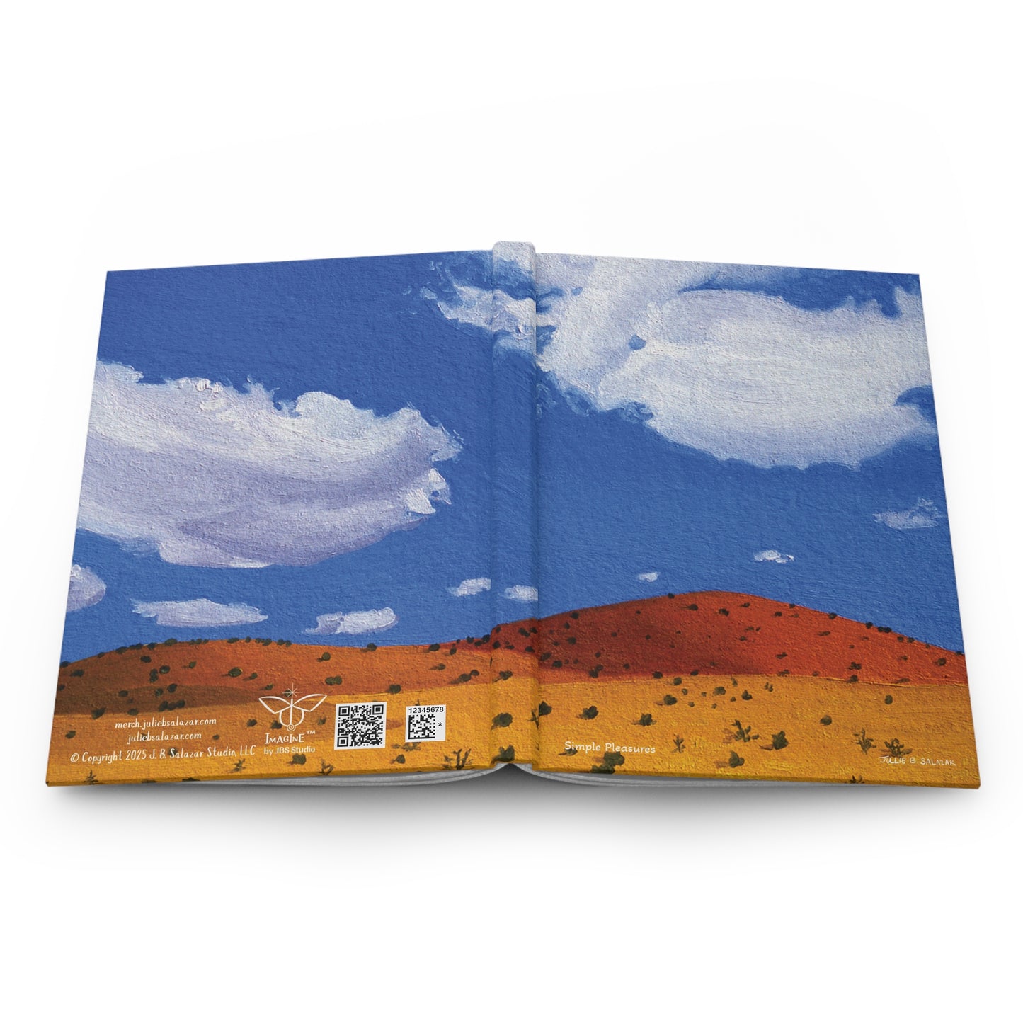 "Simple Pleasures", Southwest Landscape, Oil on Paper Art Print, Hardcover Journal—Lined or Blank