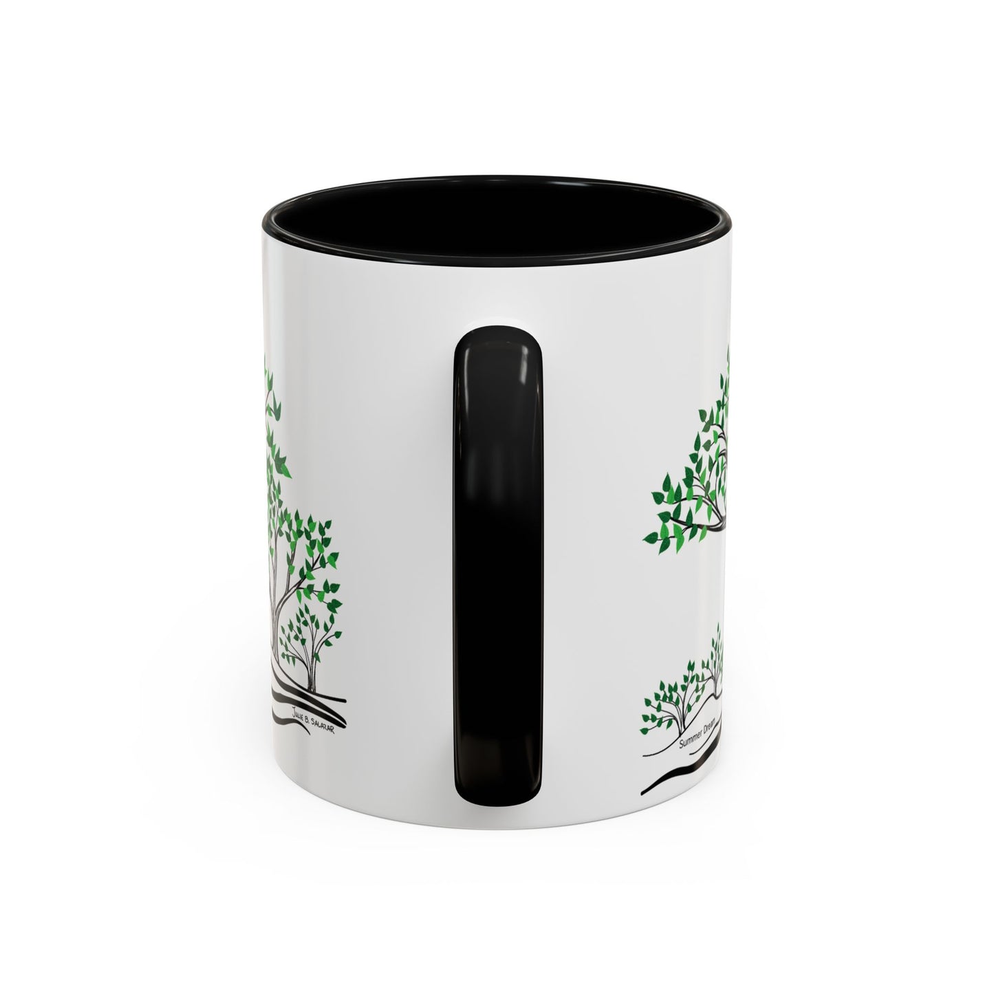 “Summer Dream”, IMAGINE™ Series, Hand-Drawn Art Print, White Ceramic Accent Mug—2 of 4 Seasons Collection—15 oz or 11 oz