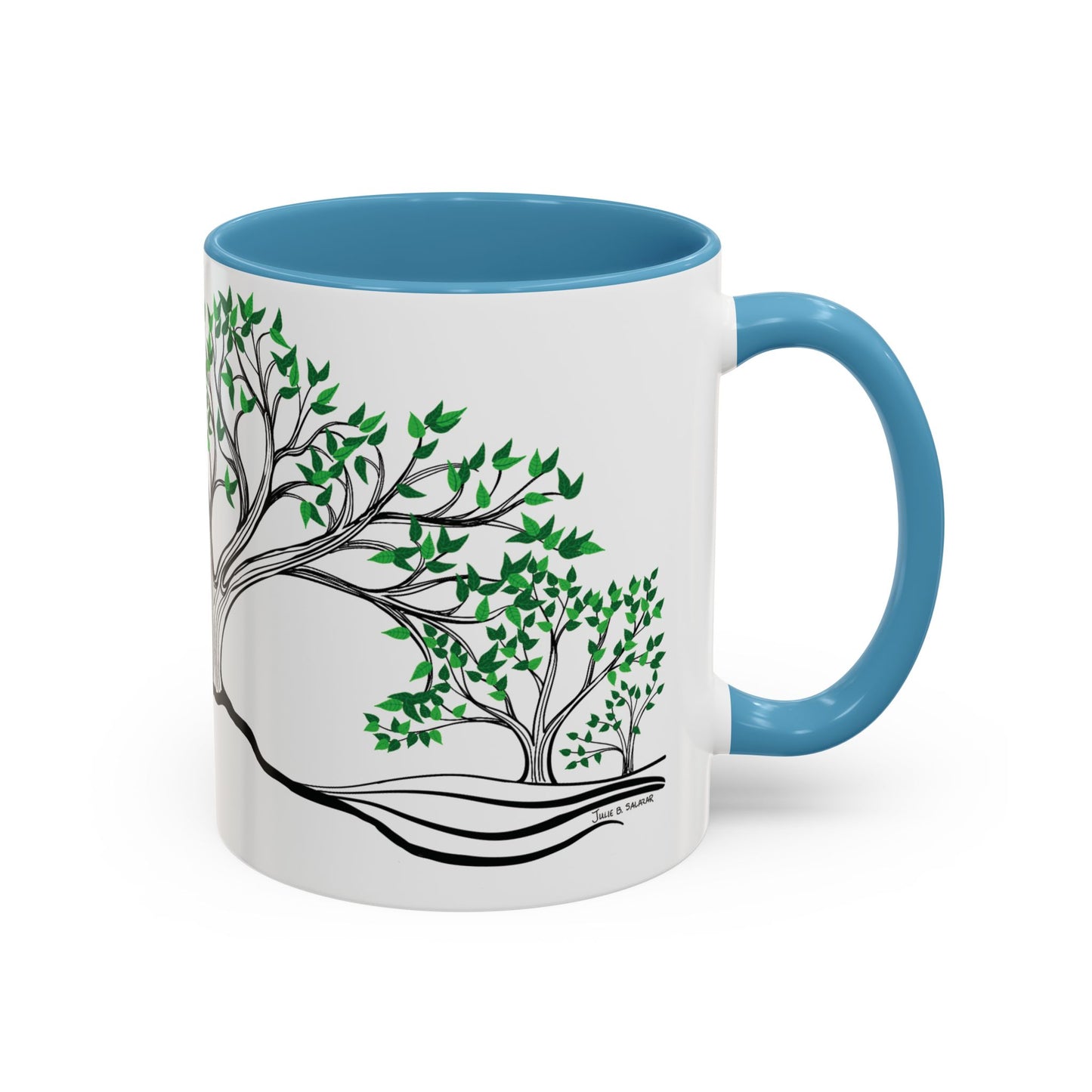“Summer Dream”, IMAGINE™ Series, Hand-Drawn Art Print, White Ceramic Accent Mug—2 of 4 Seasons Collection—15 oz or 11 oz