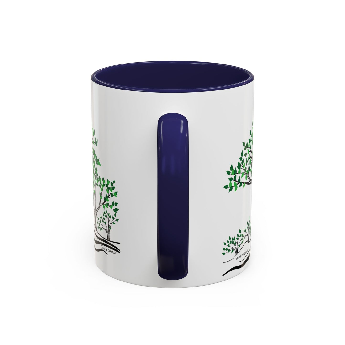 “Summer Dream”, IMAGINE™ Series, Hand-Drawn Art Print, White Ceramic Accent Mug—2 of 4 Seasons Collection—15 oz or 11 oz