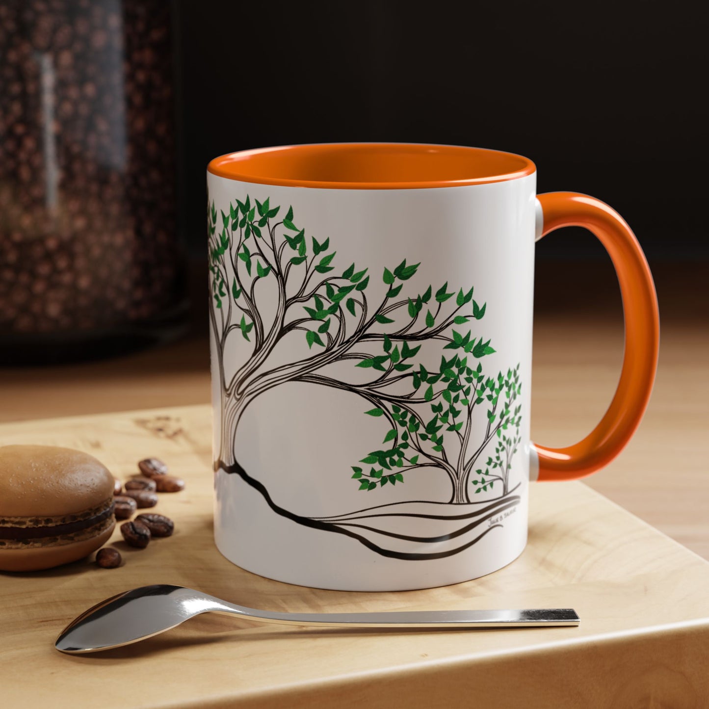 “Summer Dream”, IMAGINE™ Series, Hand-Drawn Art Print, White Ceramic Accent Mug—2 of 4 Seasons Collection—15 oz or 11 oz