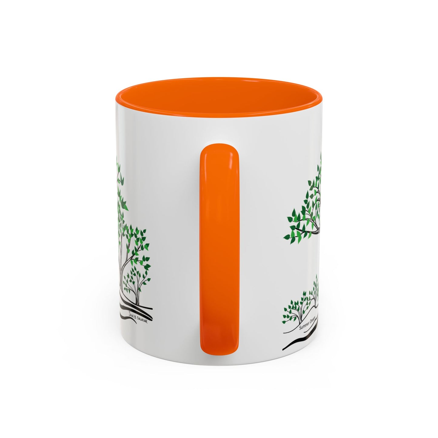 “Summer Dream”, IMAGINE™ Series, Hand-Drawn Art Print, White Ceramic Accent Mug—2 of 4 Seasons Collection—15 oz or 11 oz