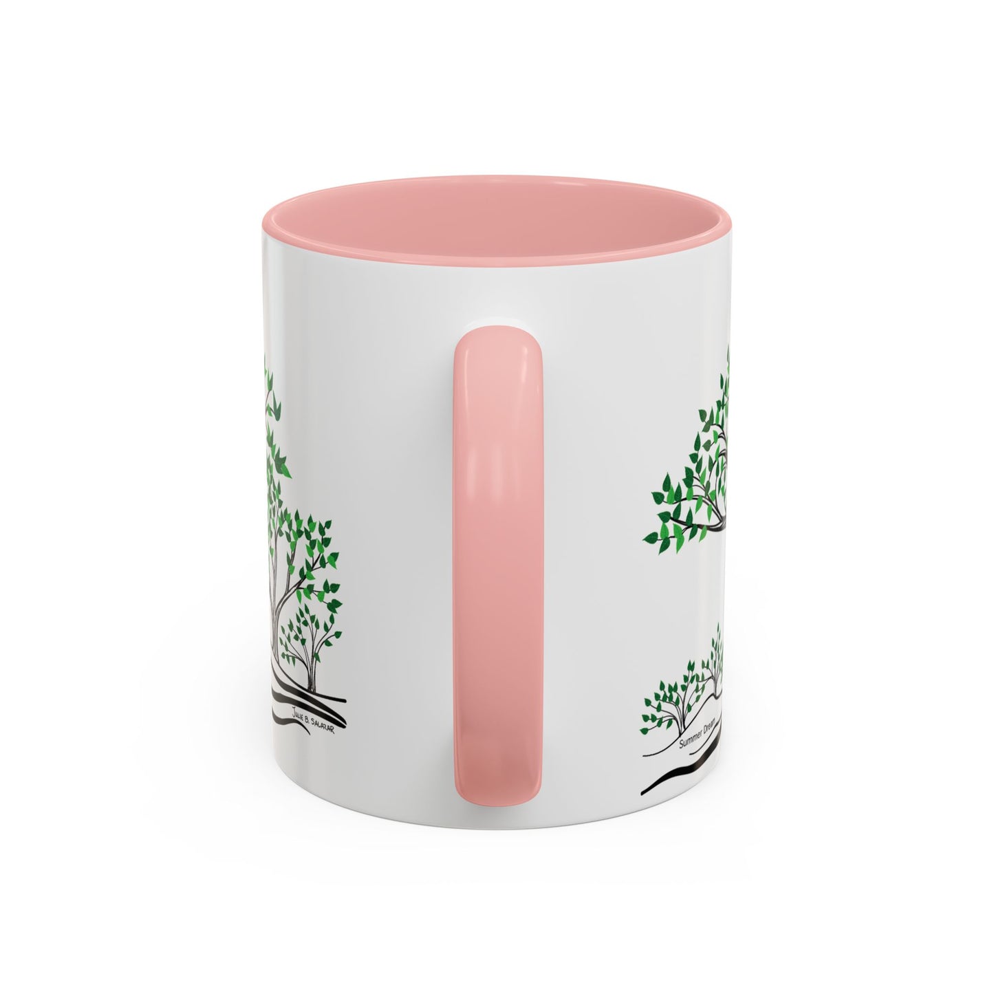 “Summer Dream”, IMAGINE™ Series, Hand-Drawn Art Print, White Ceramic Accent Mug—2 of 4 Seasons Collection—15 oz or 11 oz