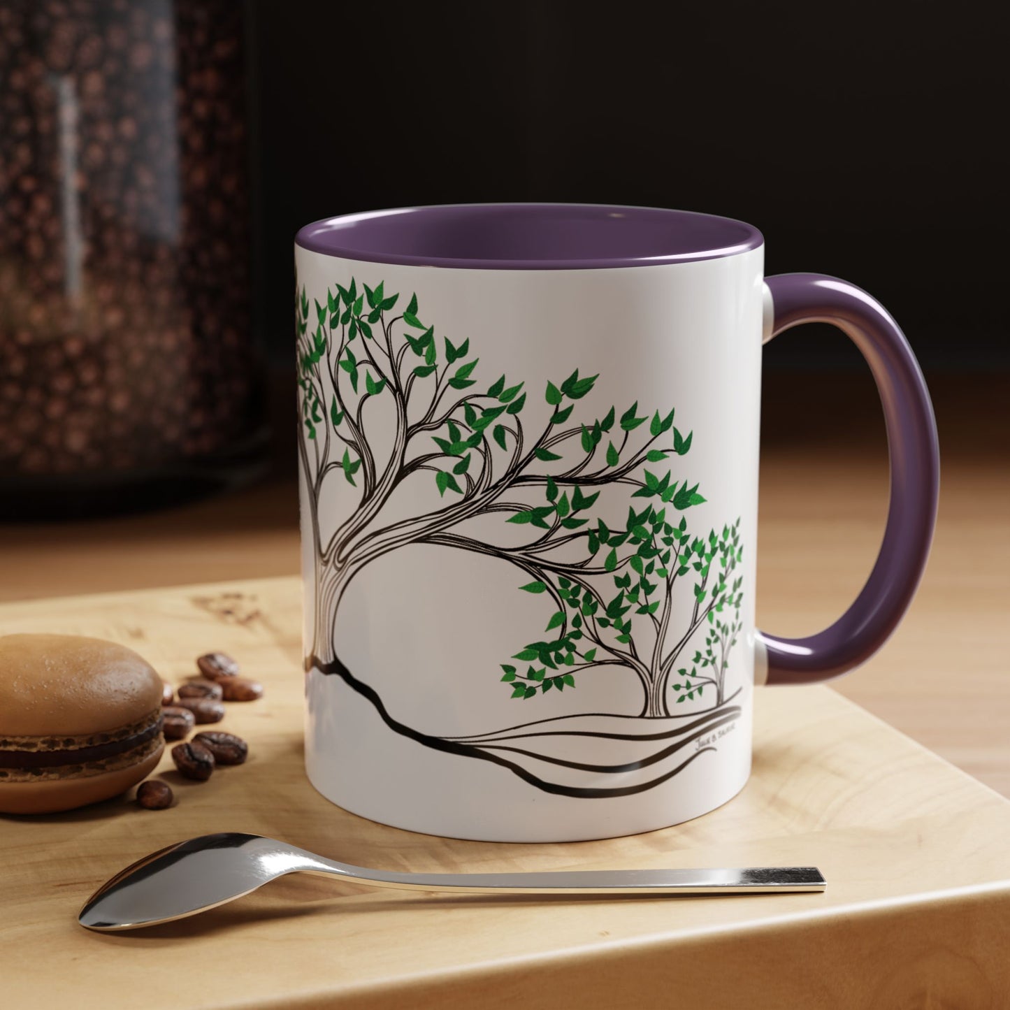 “Summer Dream”, IMAGINE™ Series, Hand-Drawn Art Print, White Ceramic Accent Mug—2 of 4 Seasons Collection—15 oz or 11 oz