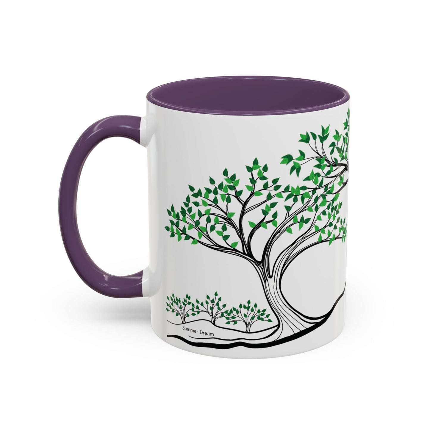 “Summer Dream”, IMAGINE™ Series, Hand-Drawn Art Print, White Ceramic Accent Mug—2 of 4 Seasons Collection—15 oz or 11 oz