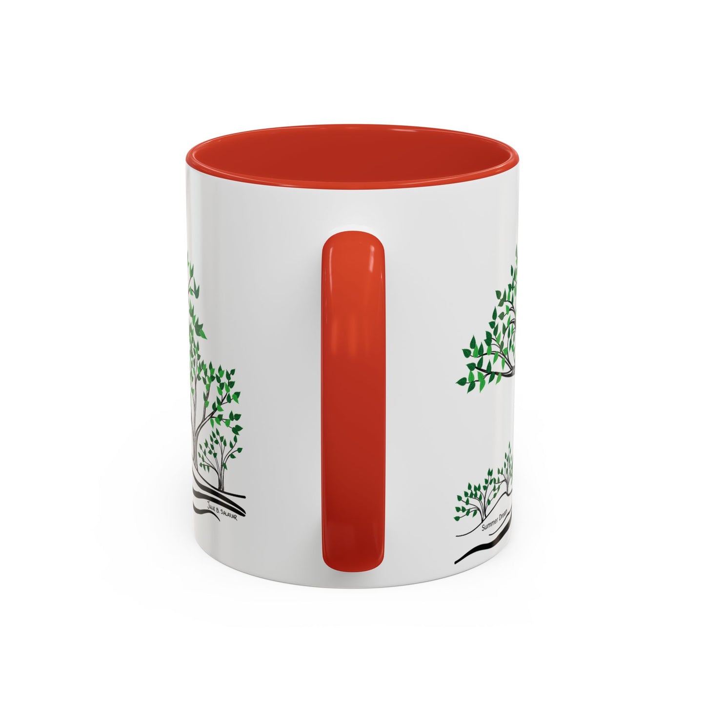 “Summer Dream”, IMAGINE™ Series, Hand-Drawn Art Print, White Ceramic Accent Mug—2 of 4 Seasons Collection—15 oz or 11 oz