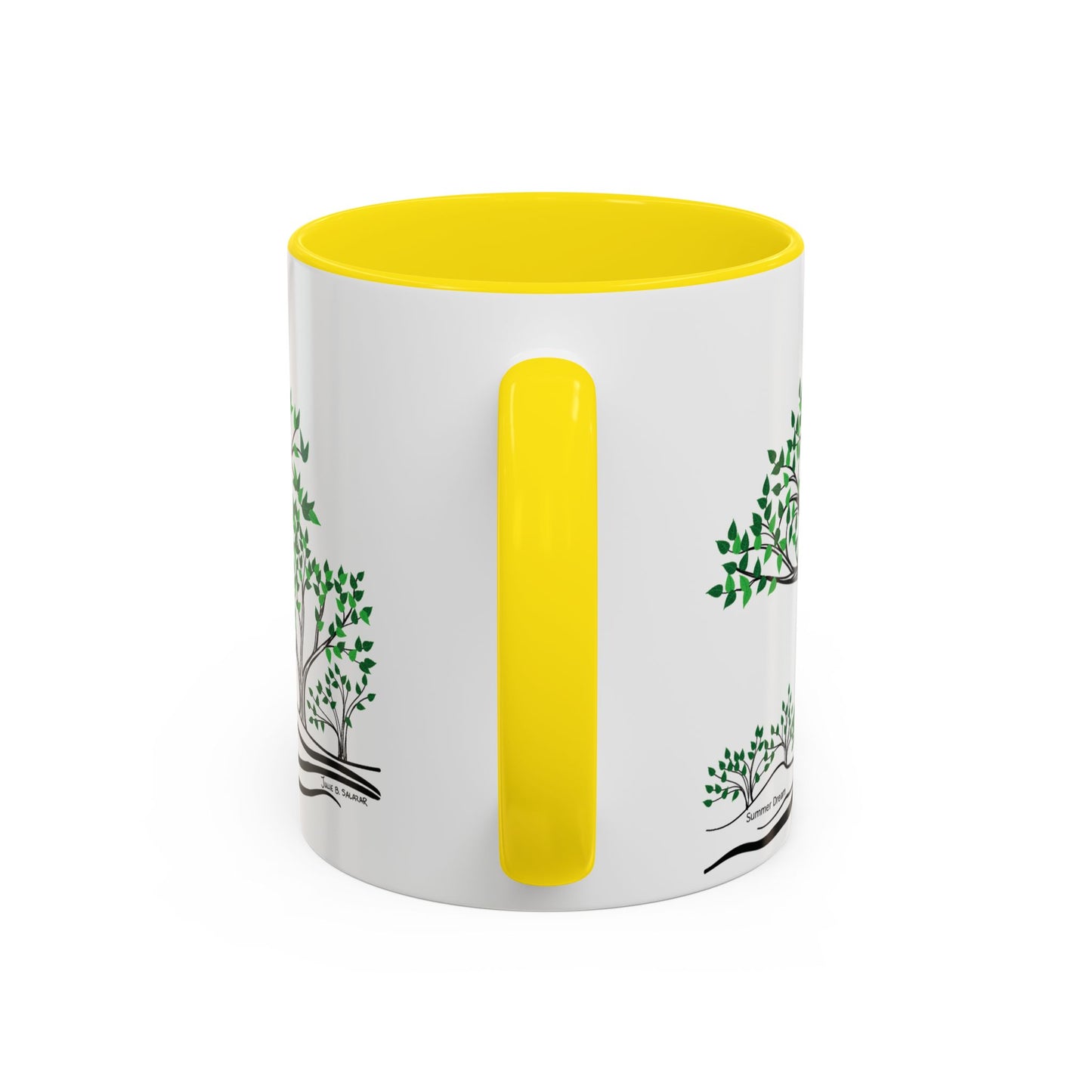 “Summer Dream”, IMAGINE™ Series, Hand-Drawn Art Print, White Ceramic Accent Mug—2 of 4 Seasons Collection—15 oz or 11 oz