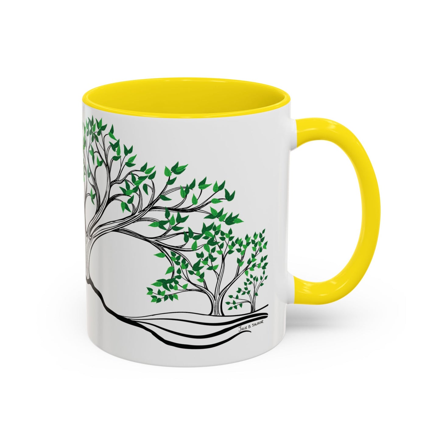 “Summer Dream”, IMAGINE™ Series, Hand-Drawn Art Print, White Ceramic Accent Mug—2 of 4 Seasons Collection—15 oz or 11 oz