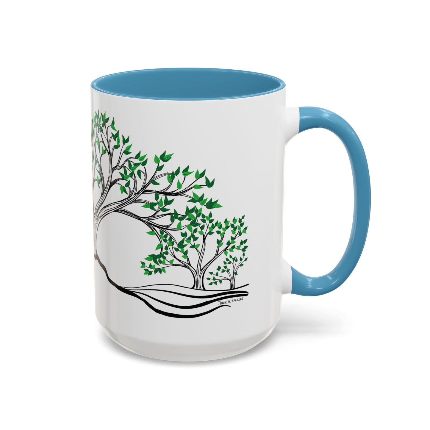 “Summer Dream”, IMAGINE™ Series, Hand-Drawn Art Print, White Ceramic Accent Mug—2 of 4 Seasons Collection—15 oz or 11 oz