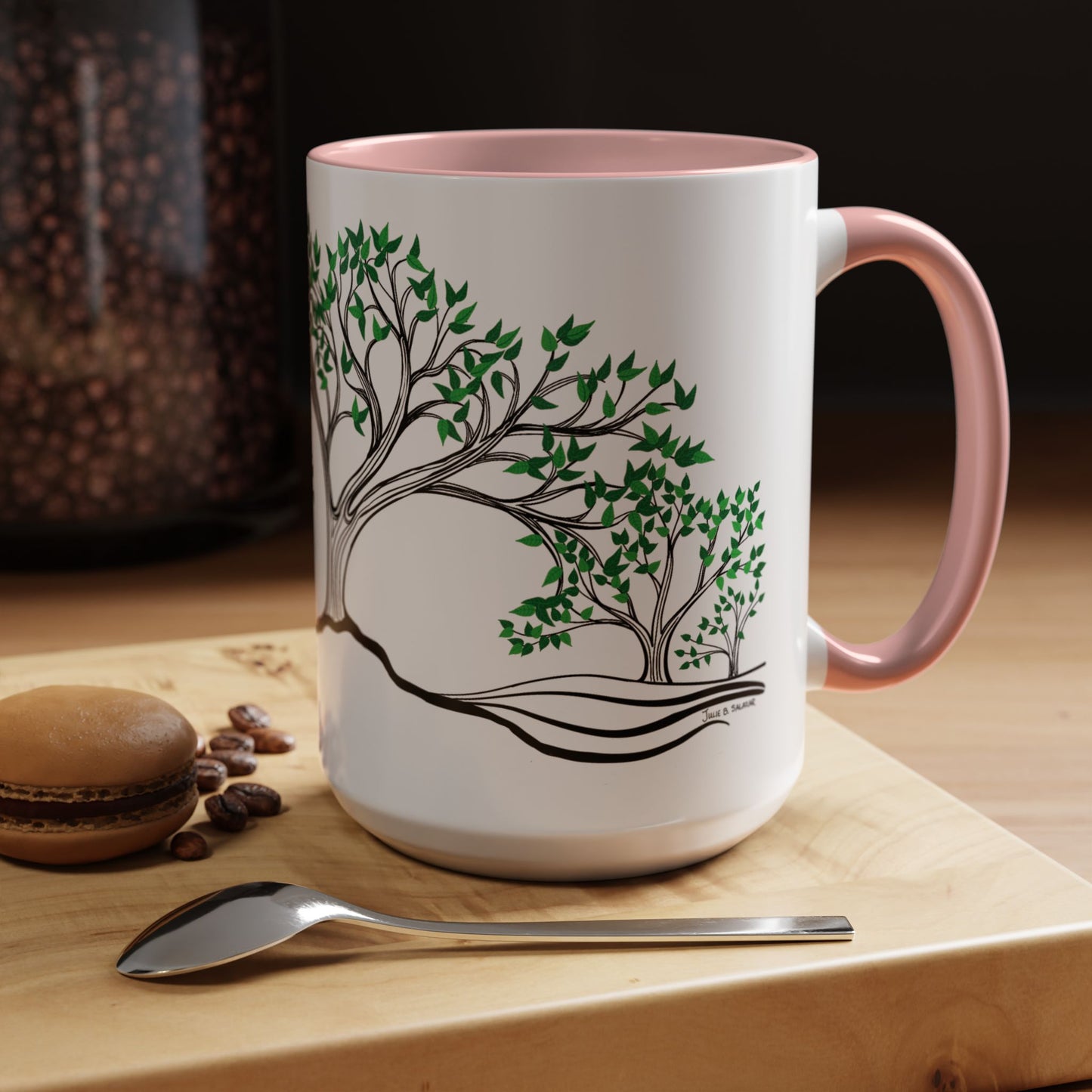 “Summer Dream”, IMAGINE™ Series, Hand-Drawn Art Print, White Ceramic Accent Mug—2 of 4 Seasons Collection—15 oz or 11 oz