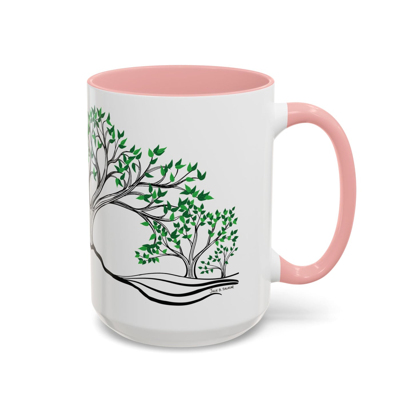 “Summer Dream”, IMAGINE™ Series, Hand-Drawn Art Print, White Ceramic Accent Mug—2 of 4 Seasons Collection—15 oz or 11 oz