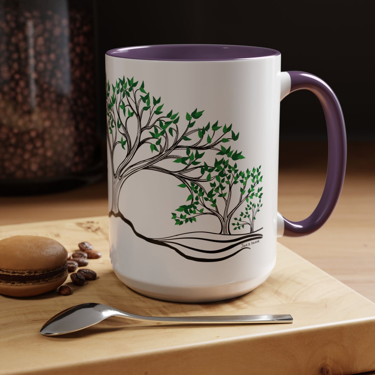 “Summer Dream”, IMAGINE™ Series, Hand-Drawn Art Print, White Ceramic Accent Mug—2 of 4 Seasons Collection—15 oz or 11 oz