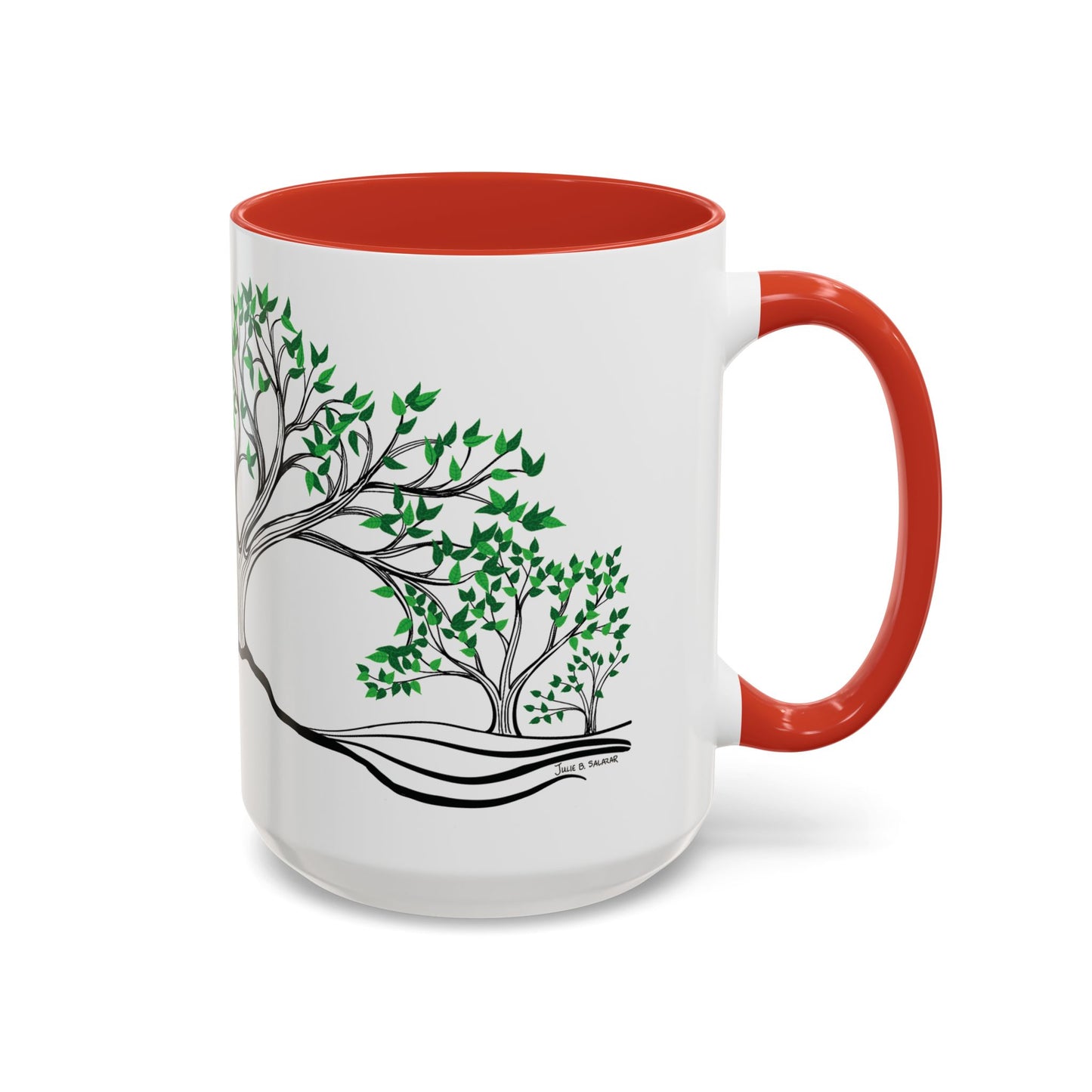“Summer Dream”, IMAGINE™ Series, Hand-Drawn Art Print, White Ceramic Accent Mug—2 of 4 Seasons Collection—15 oz or 11 oz