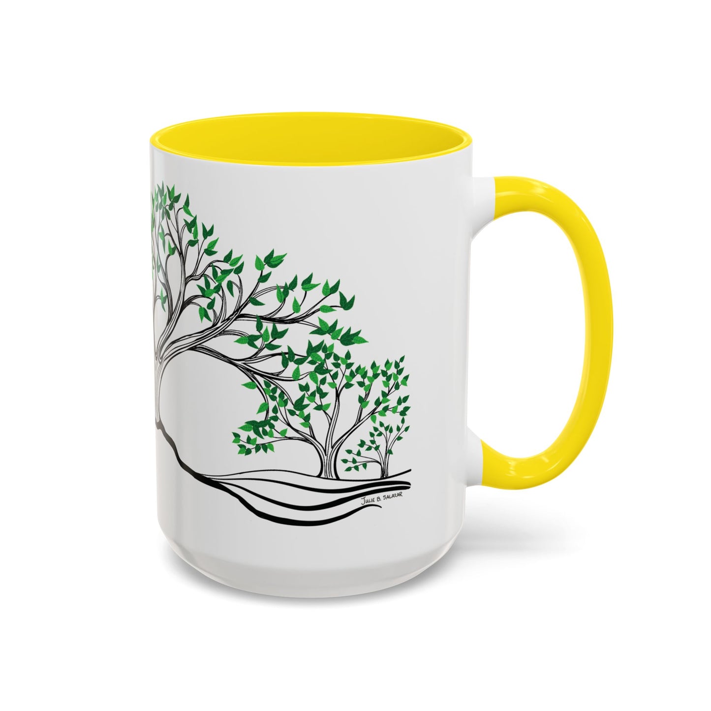 “Summer Dream”, IMAGINE™ Series, Hand-Drawn Art Print, White Ceramic Accent Mug—2 of 4 Seasons Collection—15 oz or 11 oz