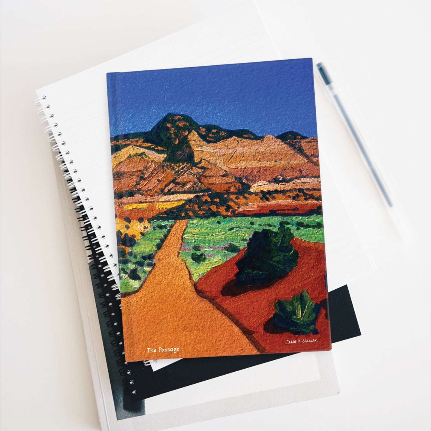 "The Passage", Southwest Landscape, Oil on Paper Art Print, Hardcover Journal—Lined or Blank