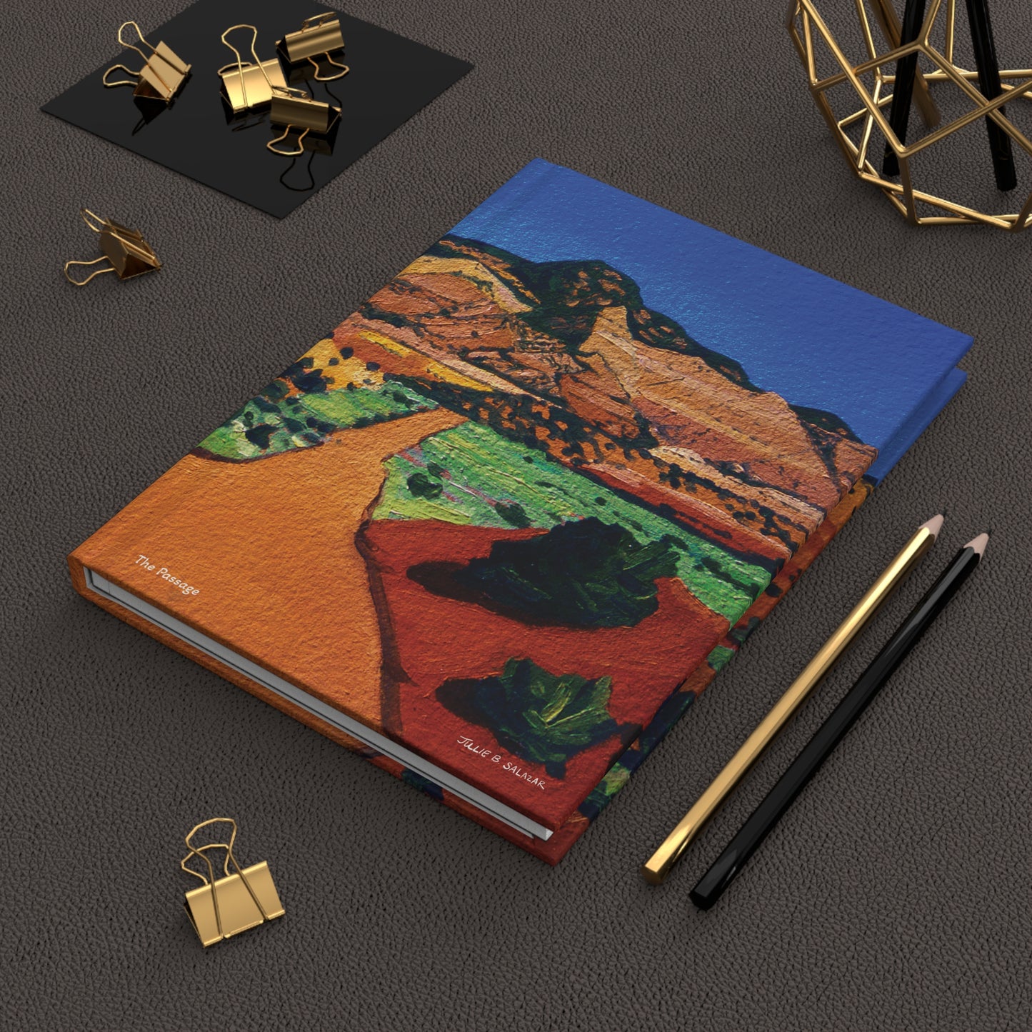 "The Passage", Southwest Landscape, Oil on Paper Art Print, Hardcover Journal—Lined or Blank