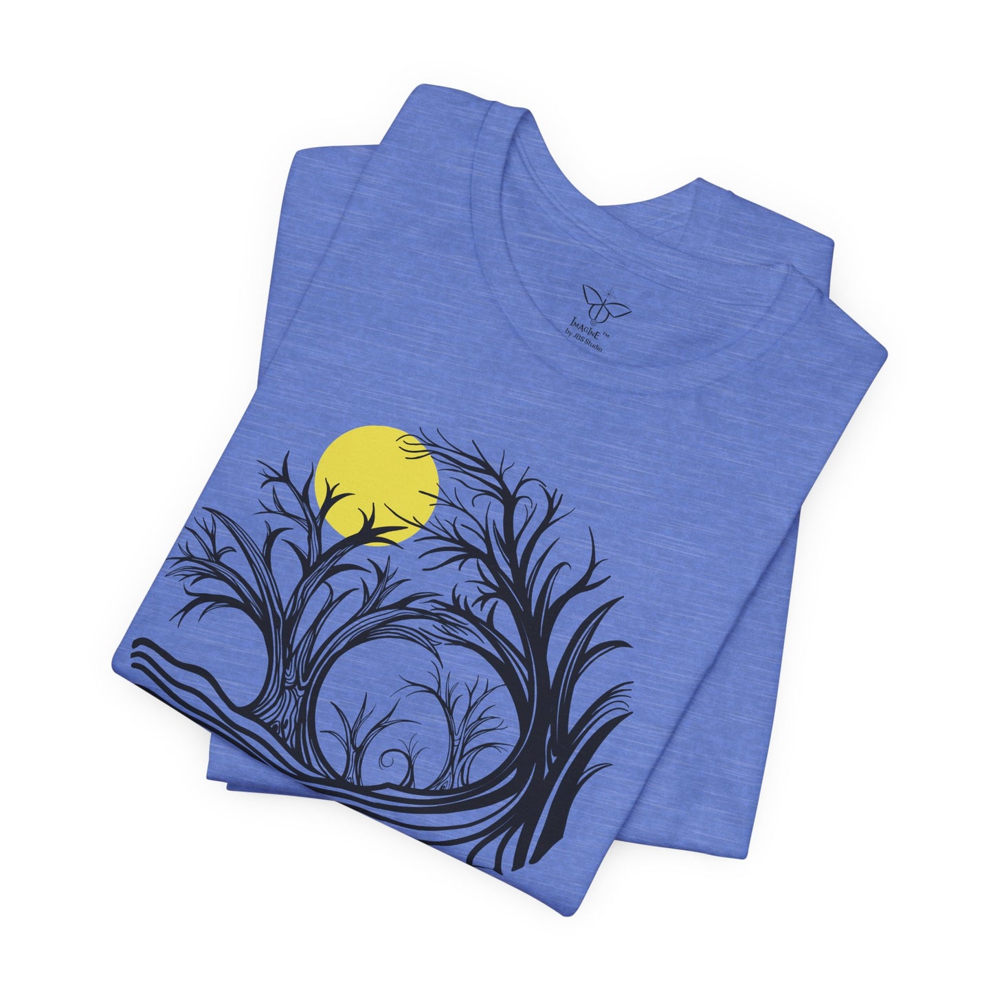 "Honey Moon", IMAGINE™ Series, Hand-Drawn Art Print, Bella+Canvas 3001 Unisex Jersey Short Sleeve Tee
