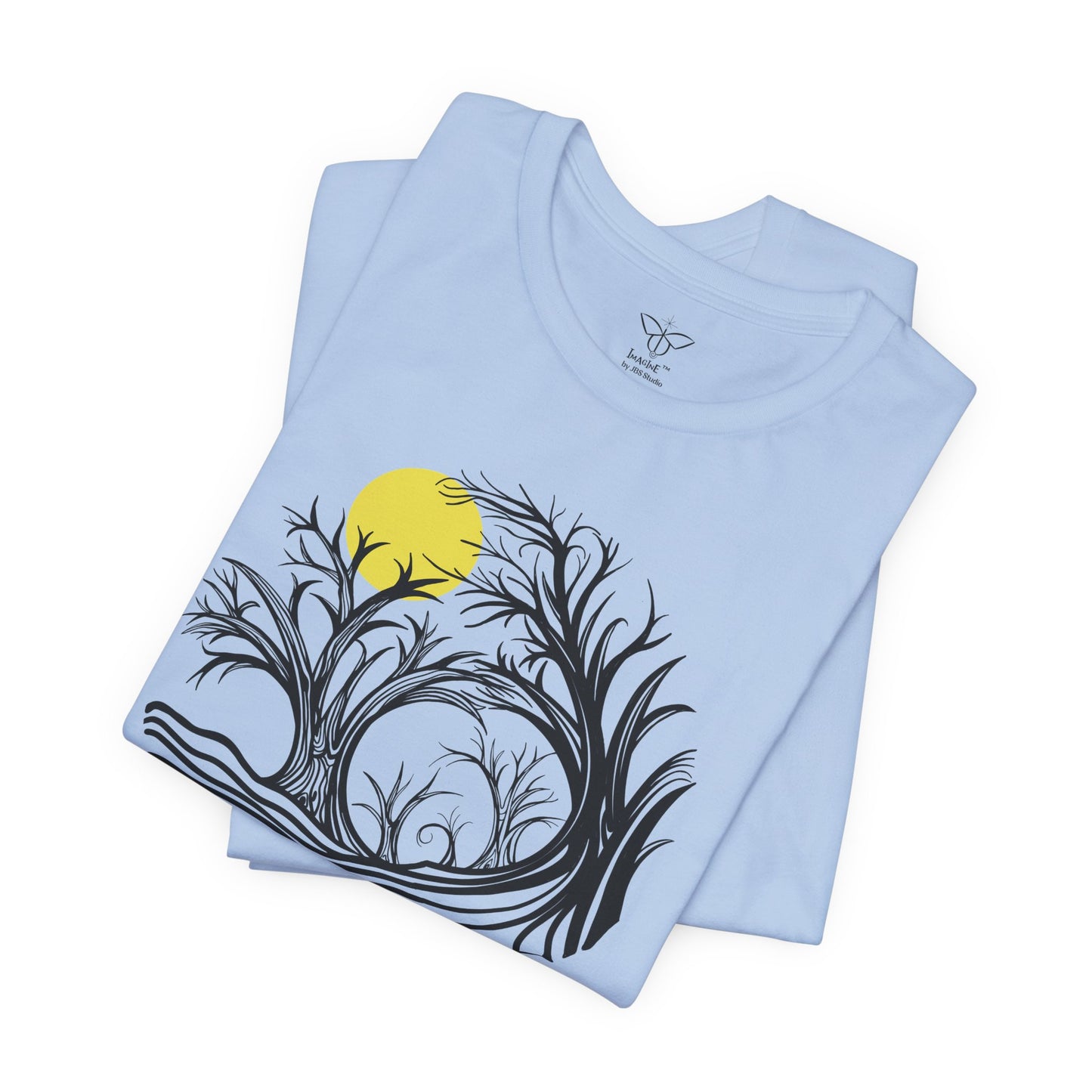 "Honey Moon", IMAGINE™ Series, Hand-Drawn Art Print, Bella+Canvas 3001 Unisex Jersey Short Sleeve Tee