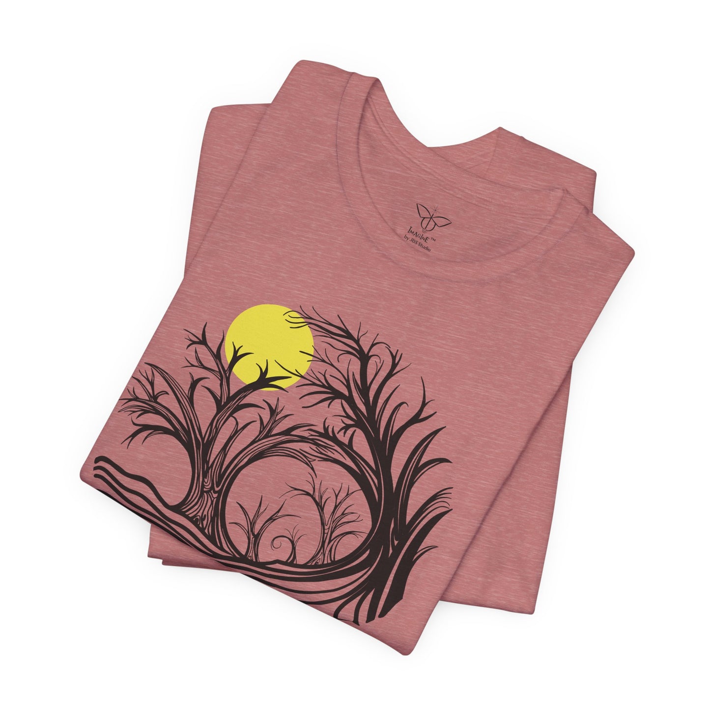 "Honey Moon", IMAGINE™ Series, Hand-Drawn Art Print, Bella+Canvas 3001 Unisex Jersey Short Sleeve Tee