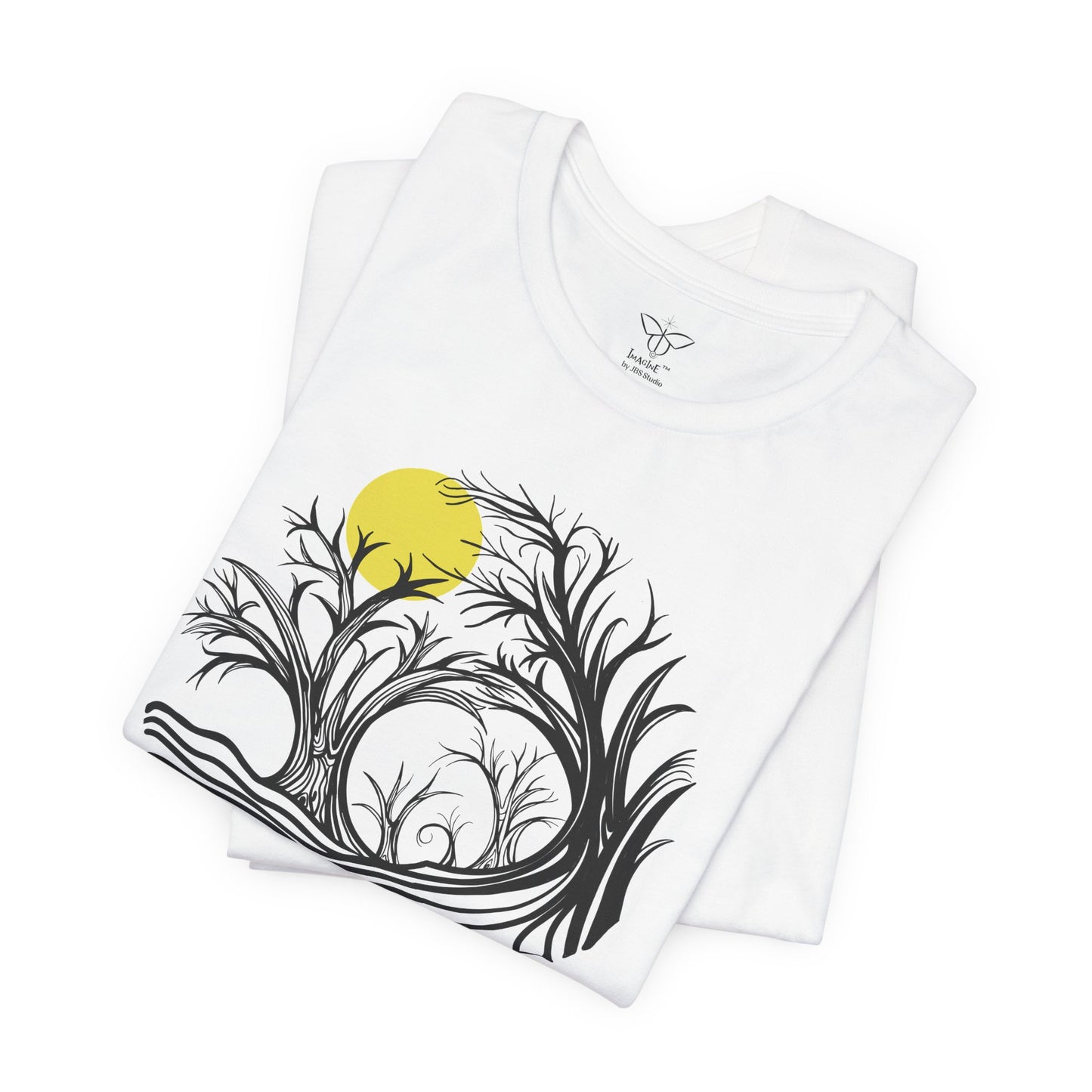 "Honey Moon", IMAGINE™ Series, Hand-Drawn Art Print, Bella+Canvas 3001 Unisex Jersey Short Sleeve Tee