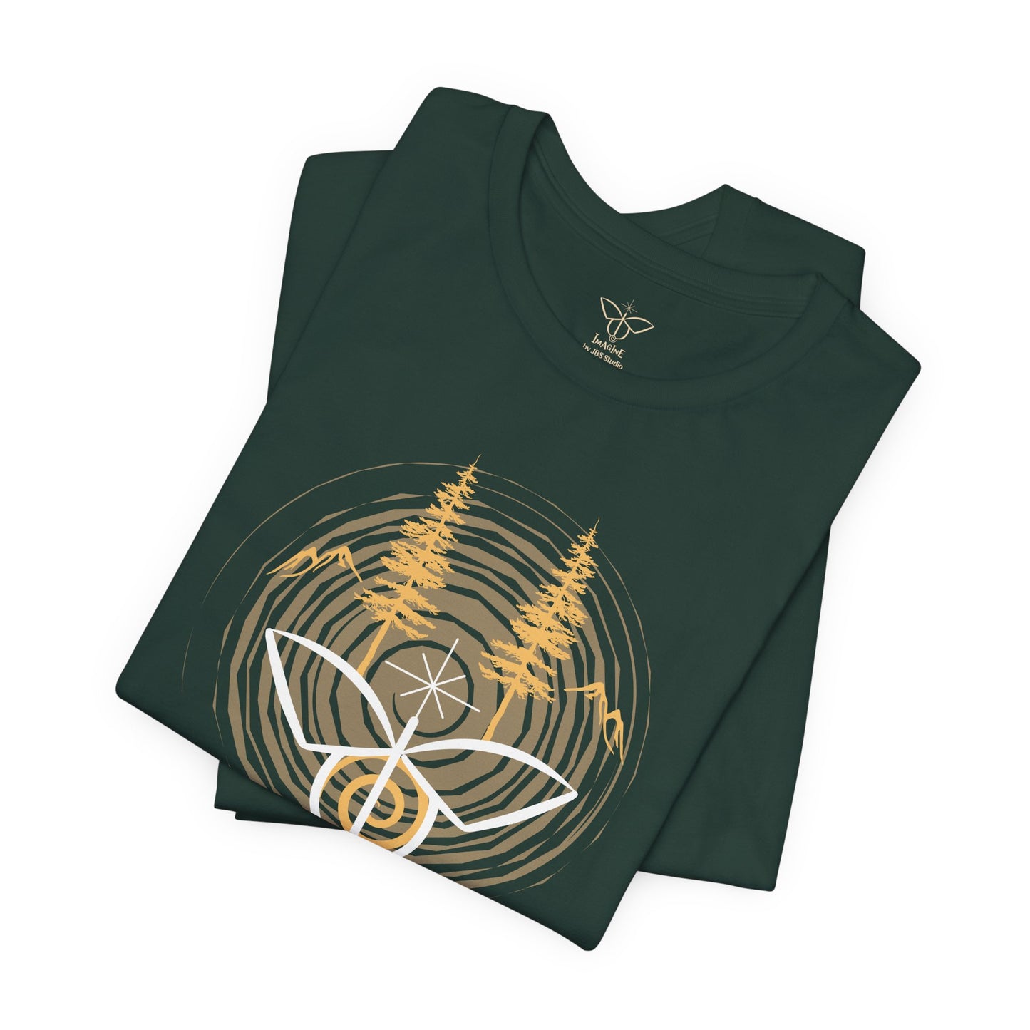 "Golden Dawn", IMAGINE™ Series, Hand-Drawn Art Print, Bella+Canvas 3001 Unisex Jersey Short Sleeve Tee