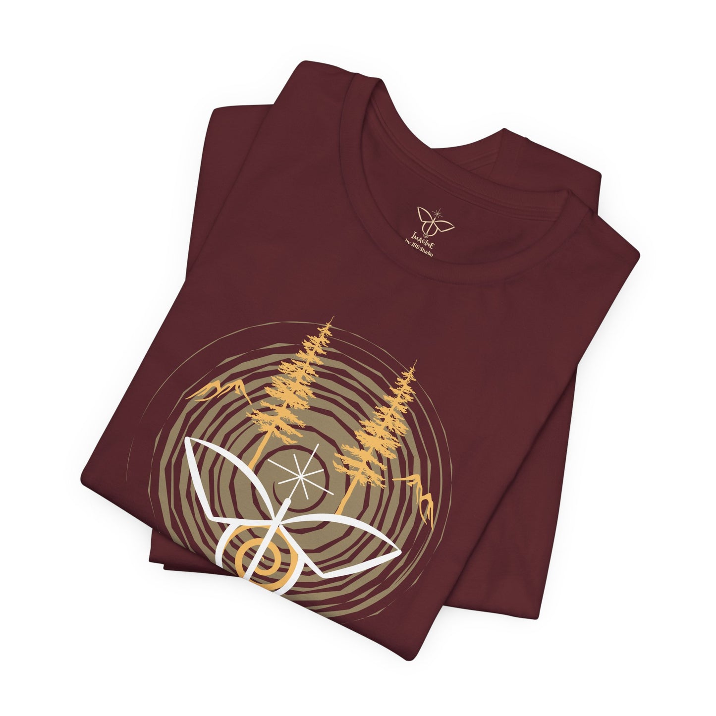 "Golden Dawn", IMAGINE™ Series, Hand-Drawn Art Print, Bella+Canvas 3001 Unisex Jersey Short Sleeve Tee