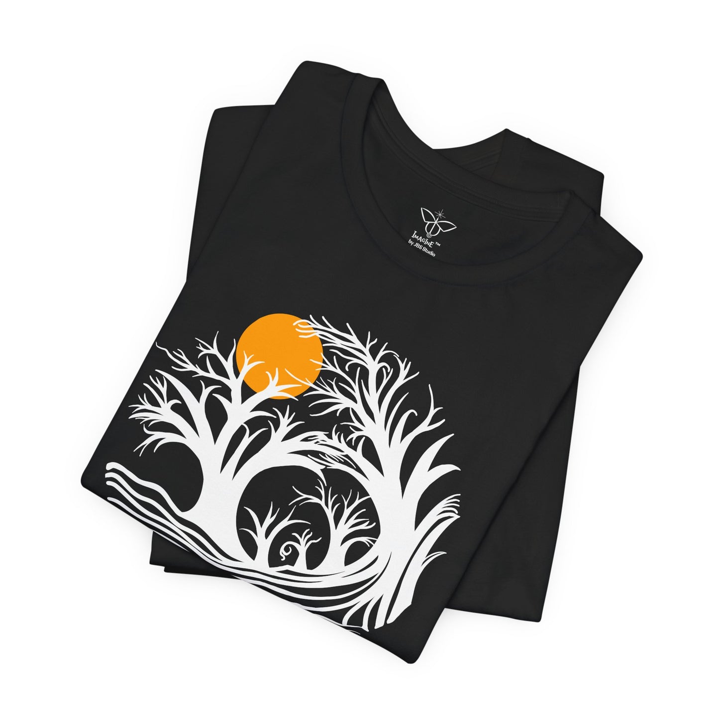 "Harvest Moon", IMAGINE™ Series, Hand-Drawn Art Print, Bella+Canvas 3001 Unisex Jersey Short Sleeve Tee