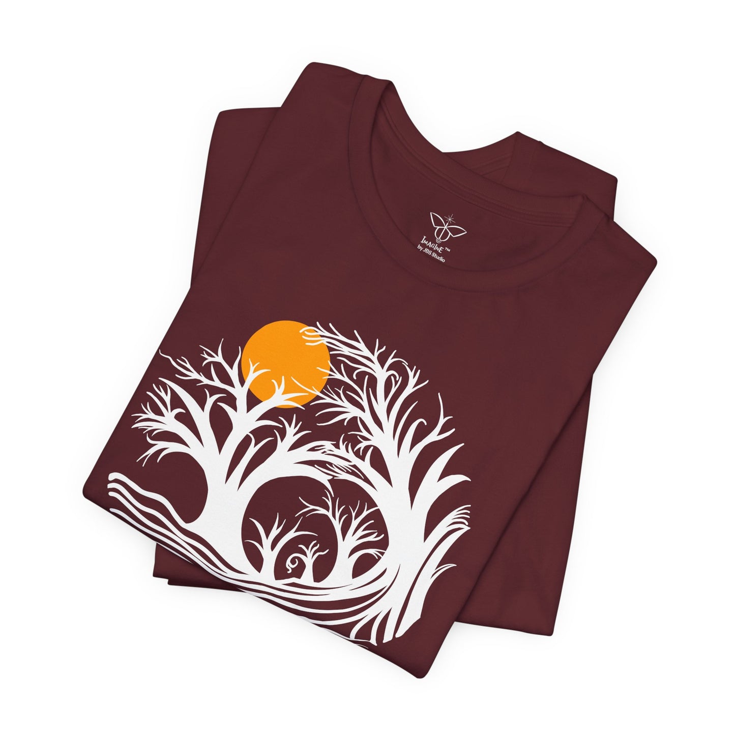 "Harvest Moon", IMAGINE™ Series, Hand-Drawn Art Print, Bella+Canvas 3001 Unisex Jersey Short Sleeve Tee