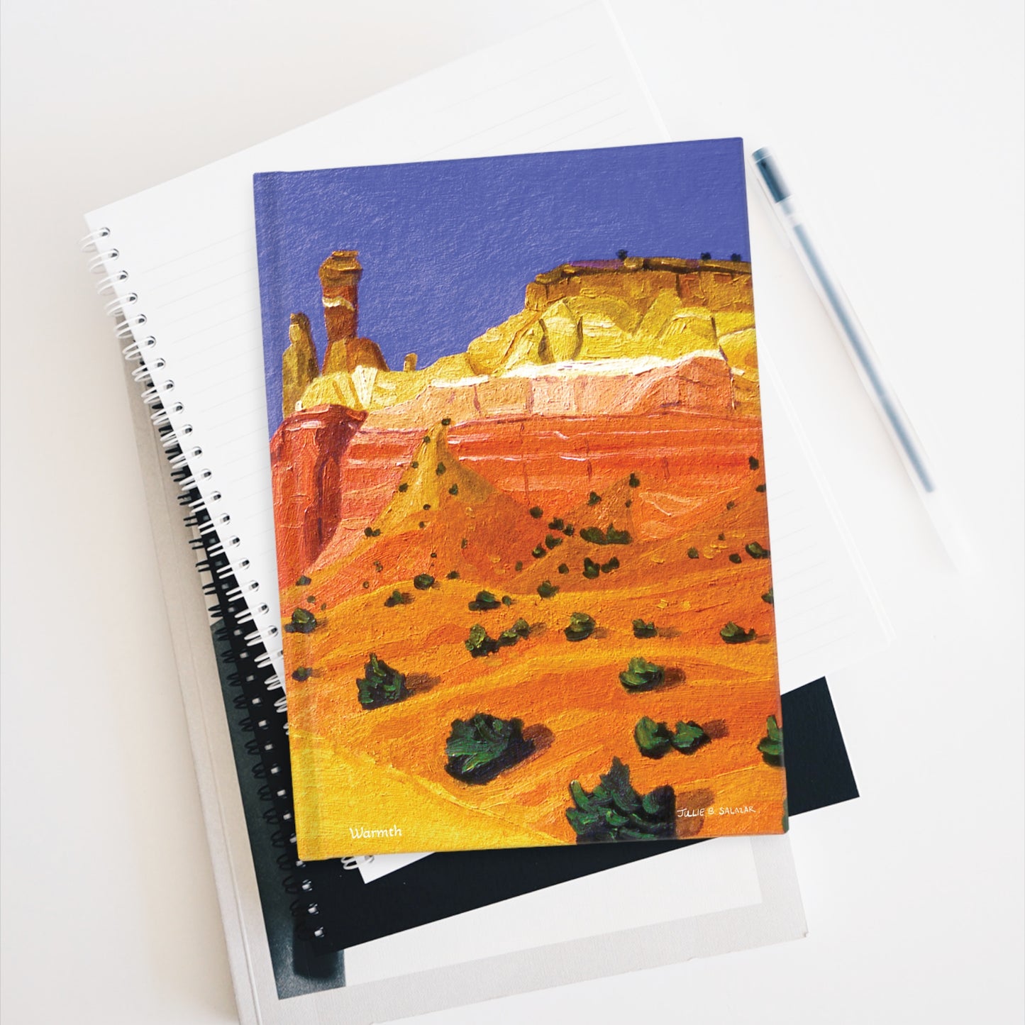 "Warmth", Southwest Landscape, Oil on Paper Art Print, Hardcover Journal—Lined or Blank
