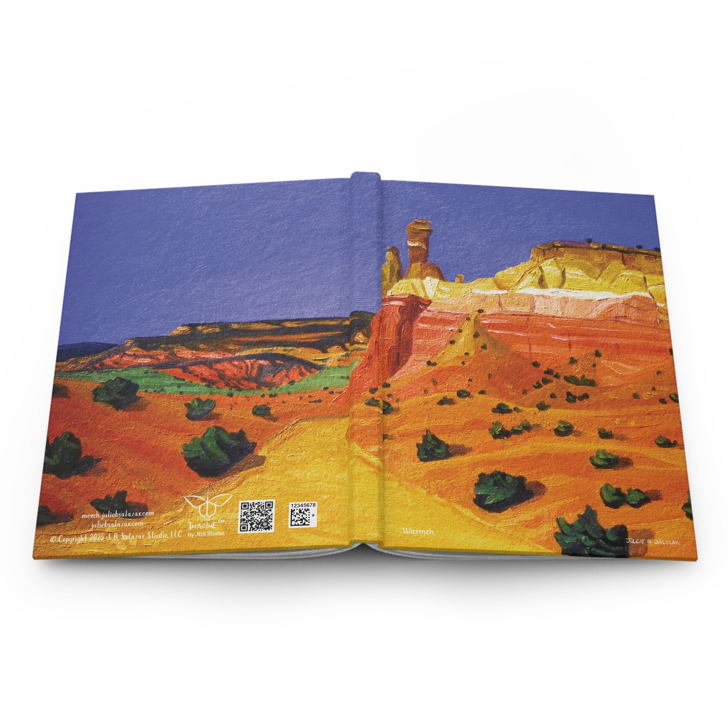 "Warmth", Southwest Landscape, Oil on Paper Art Print, Hardcover Journal—Lined or Blank