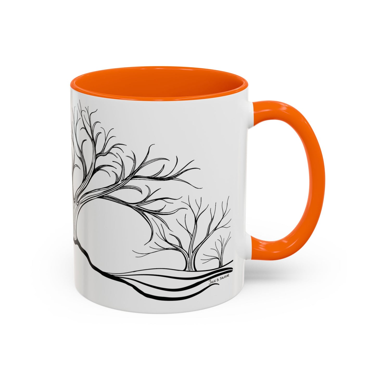 “Winter Wonder”, IMAGINE™ Series, Hand-Drawn Art Print, White Ceramic Accent Mug—4 of 4 Seasons Collection—15 oz or 11 oz