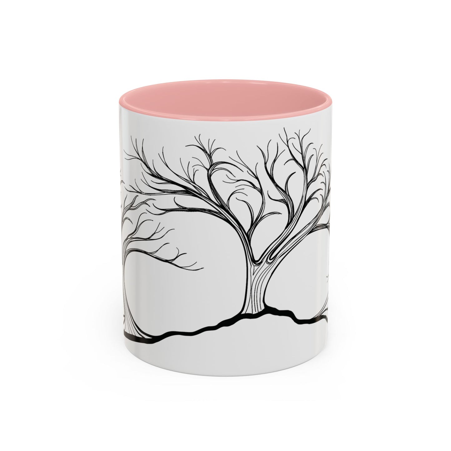 “Winter Wonder”, IMAGINE™ Series, Hand-Drawn Art Print, White Ceramic Accent Mug—4 of 4 Seasons Collection—15 oz or 11 oz