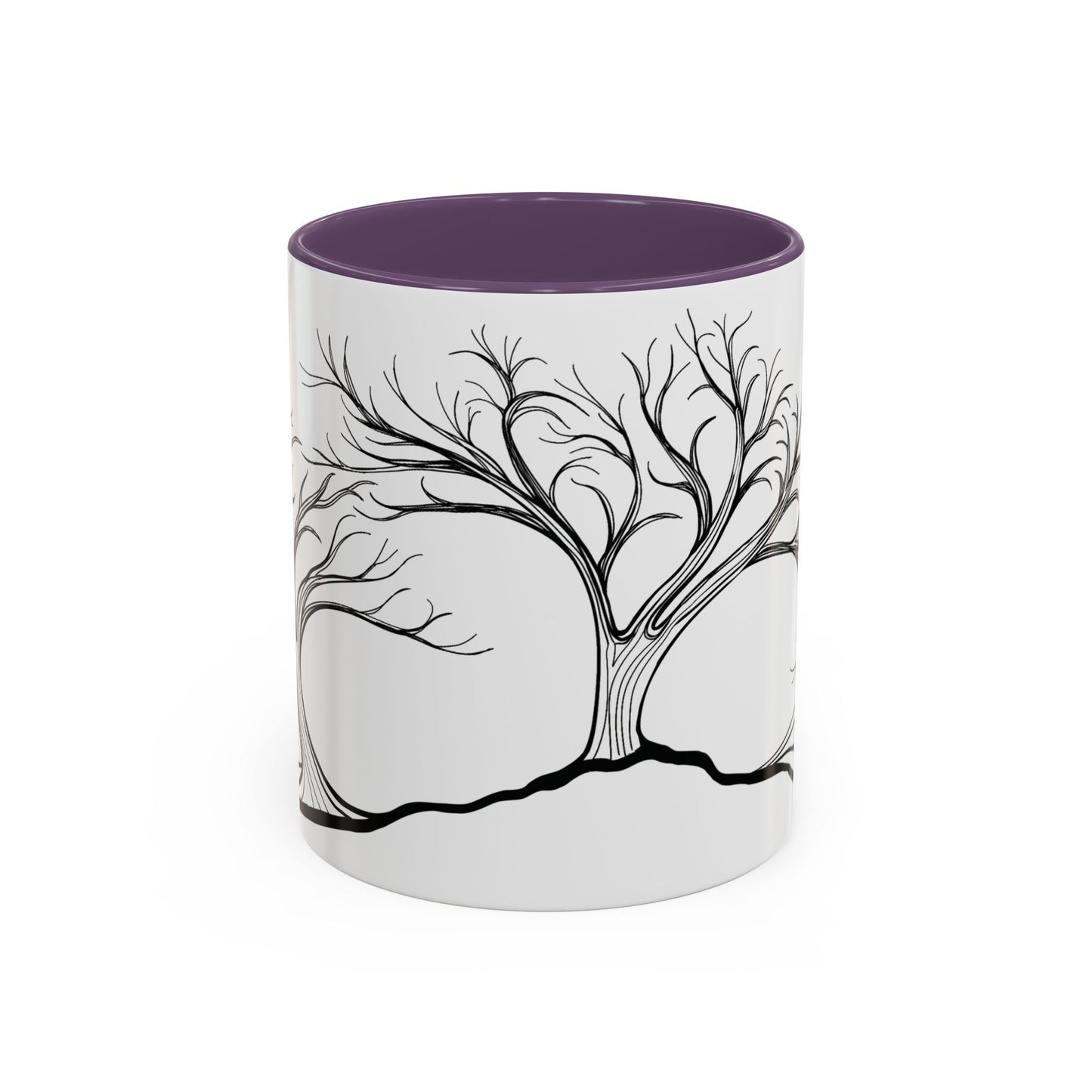 “Winter Wonder”, IMAGINE™ Series, Hand-Drawn Art Print, White Ceramic Accent Mug—4 of 4 Seasons Collection—15 oz or 11 oz