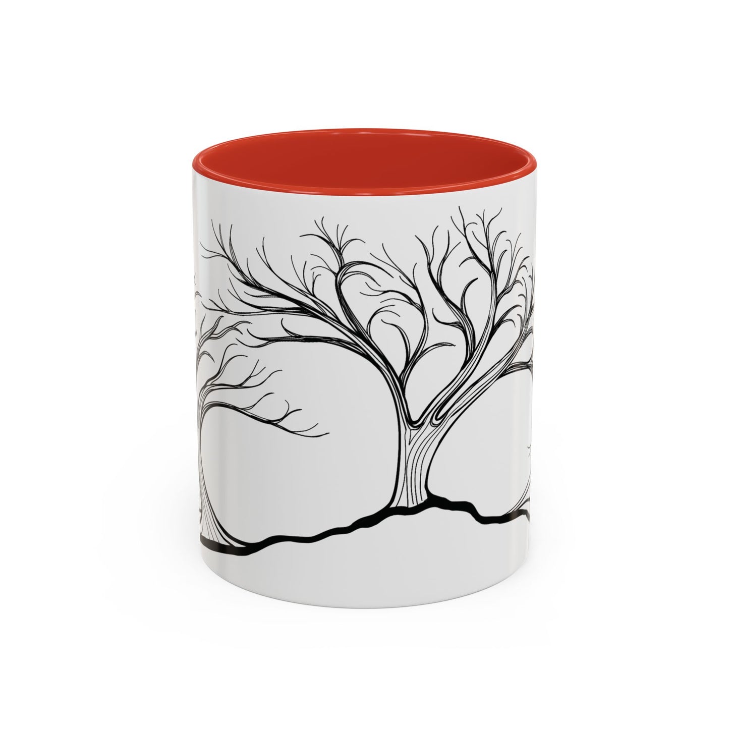 “Winter Wonder”, IMAGINE™ Series, Hand-Drawn Art Print, White Ceramic Accent Mug—4 of 4 Seasons Collection—15 oz or 11 oz