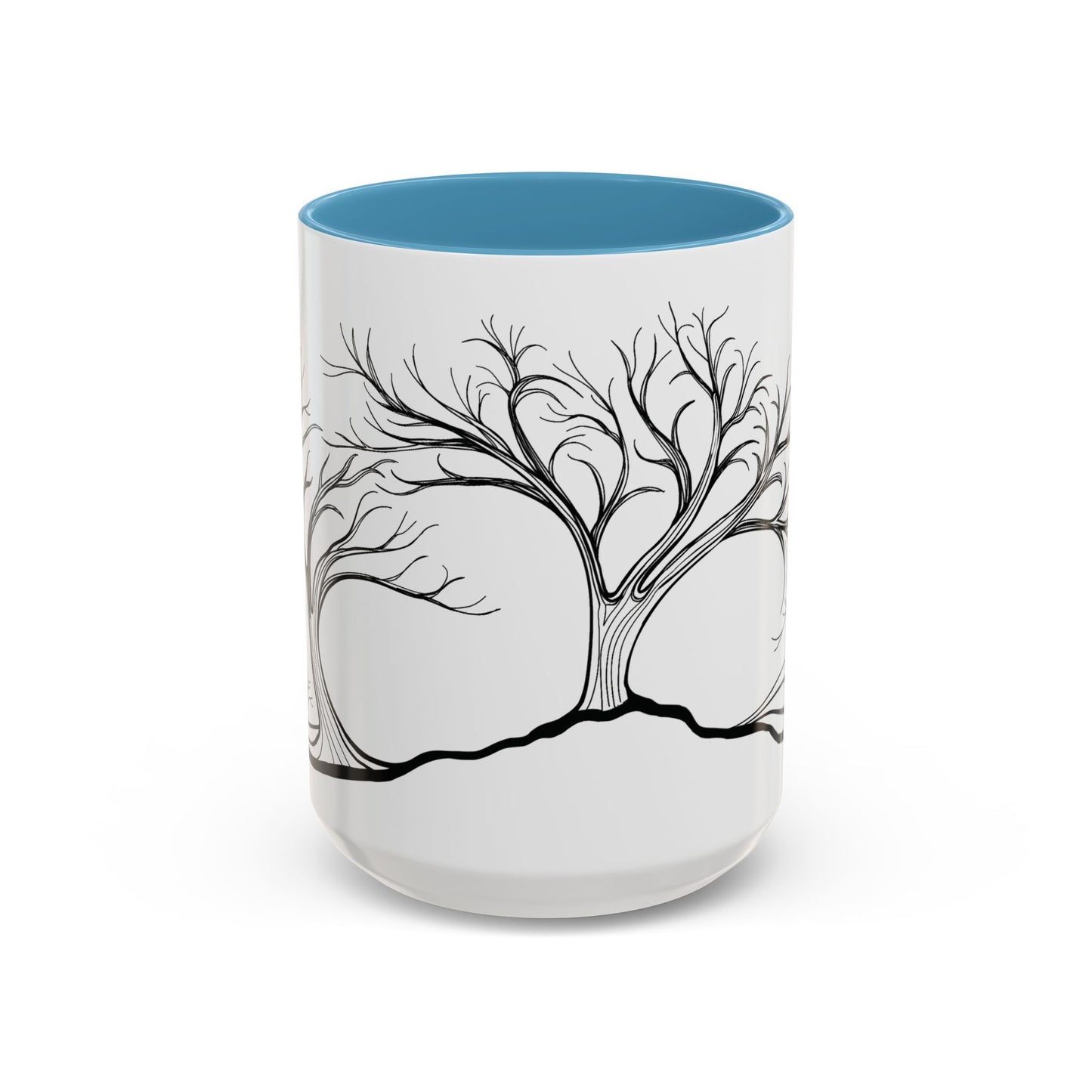 “Winter Wonder”, IMAGINE™ Series, Hand-Drawn Art Print, White Ceramic Accent Mug—4 of 4 Seasons Collection—15 oz or 11 oz
