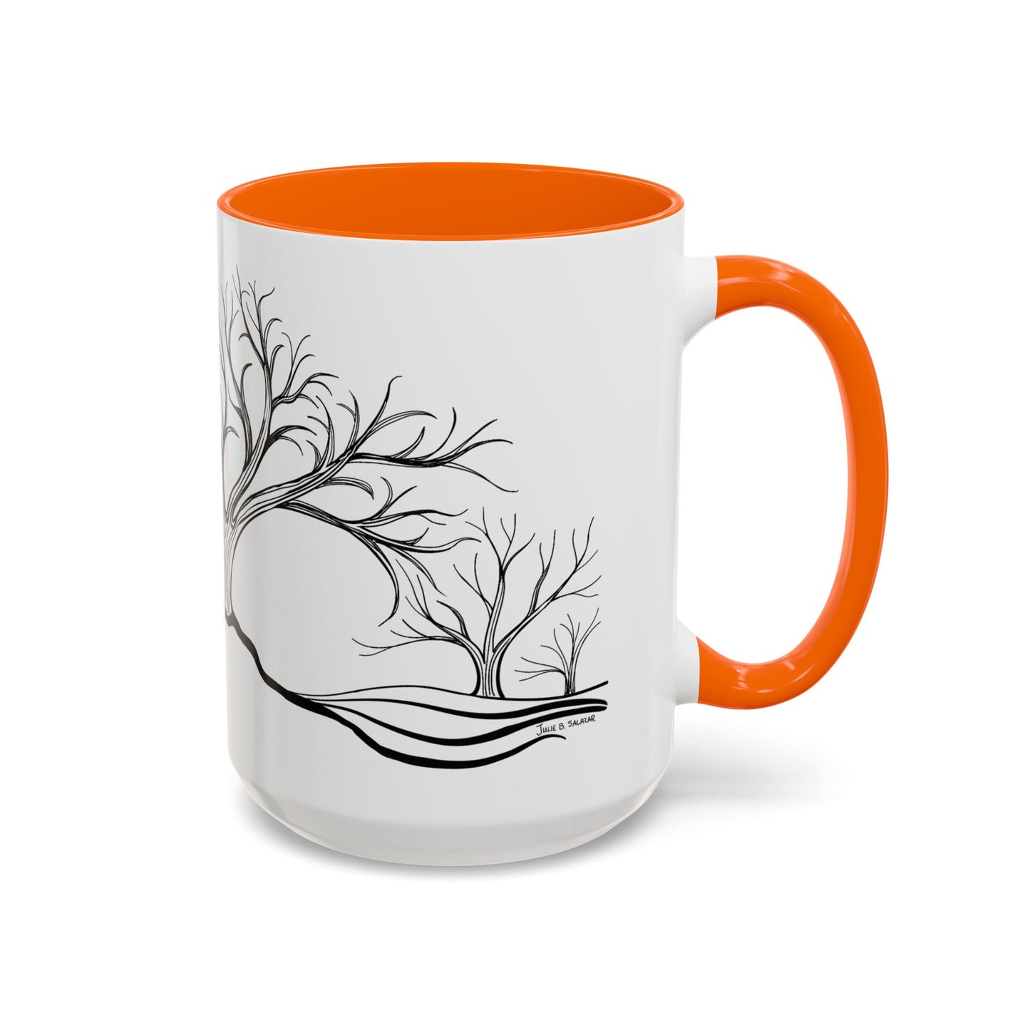 “Winter Wonder”, IMAGINE™ Series, Hand-Drawn Art Print, White Ceramic Accent Mug—4 of 4 Seasons Collection—15 oz or 11 oz