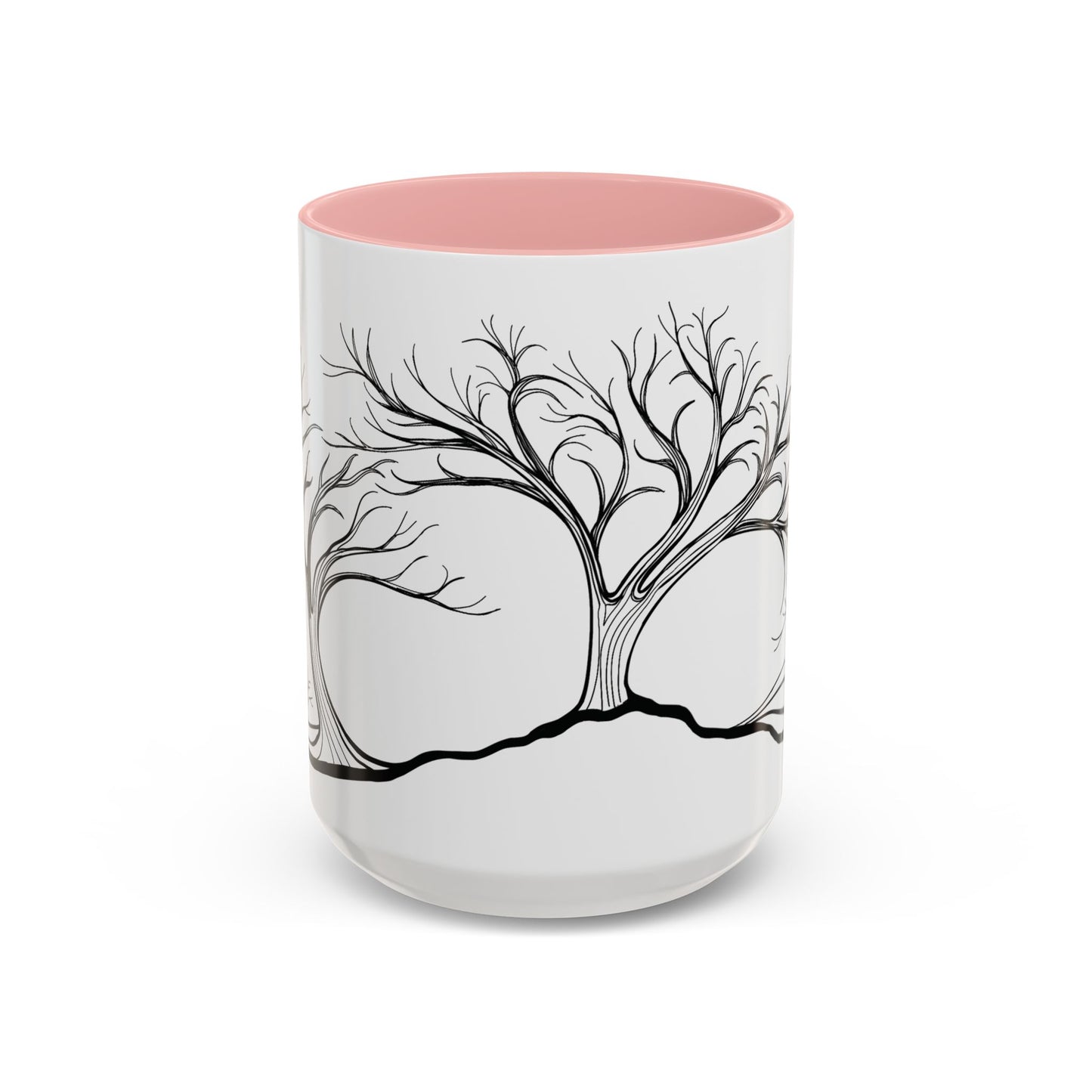 “Winter Wonder”, IMAGINE™ Series, Hand-Drawn Art Print, White Ceramic Accent Mug—4 of 4 Seasons Collection—15 oz or 11 oz