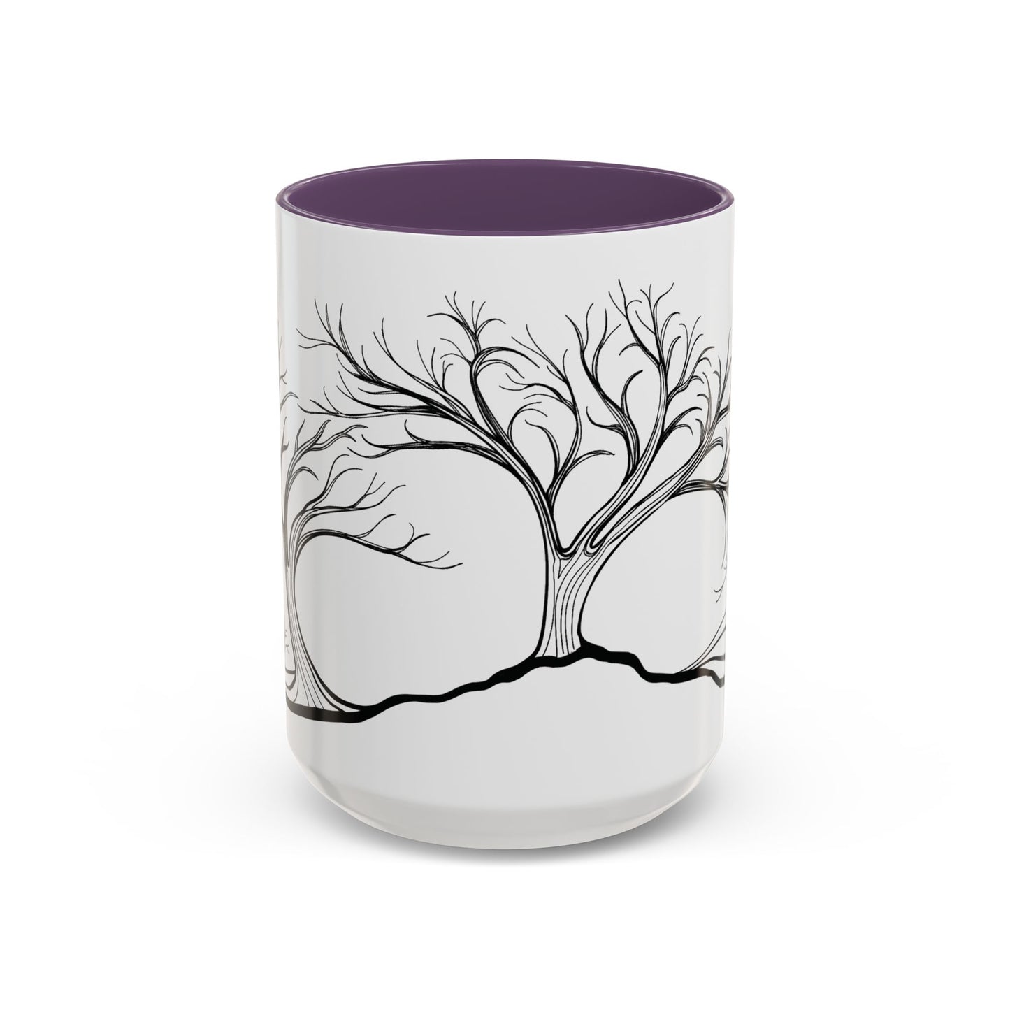 “Winter Wonder”, IMAGINE™ Series, Hand-Drawn Art Print, White Ceramic Accent Mug—4 of 4 Seasons Collection—15 oz or 11 oz