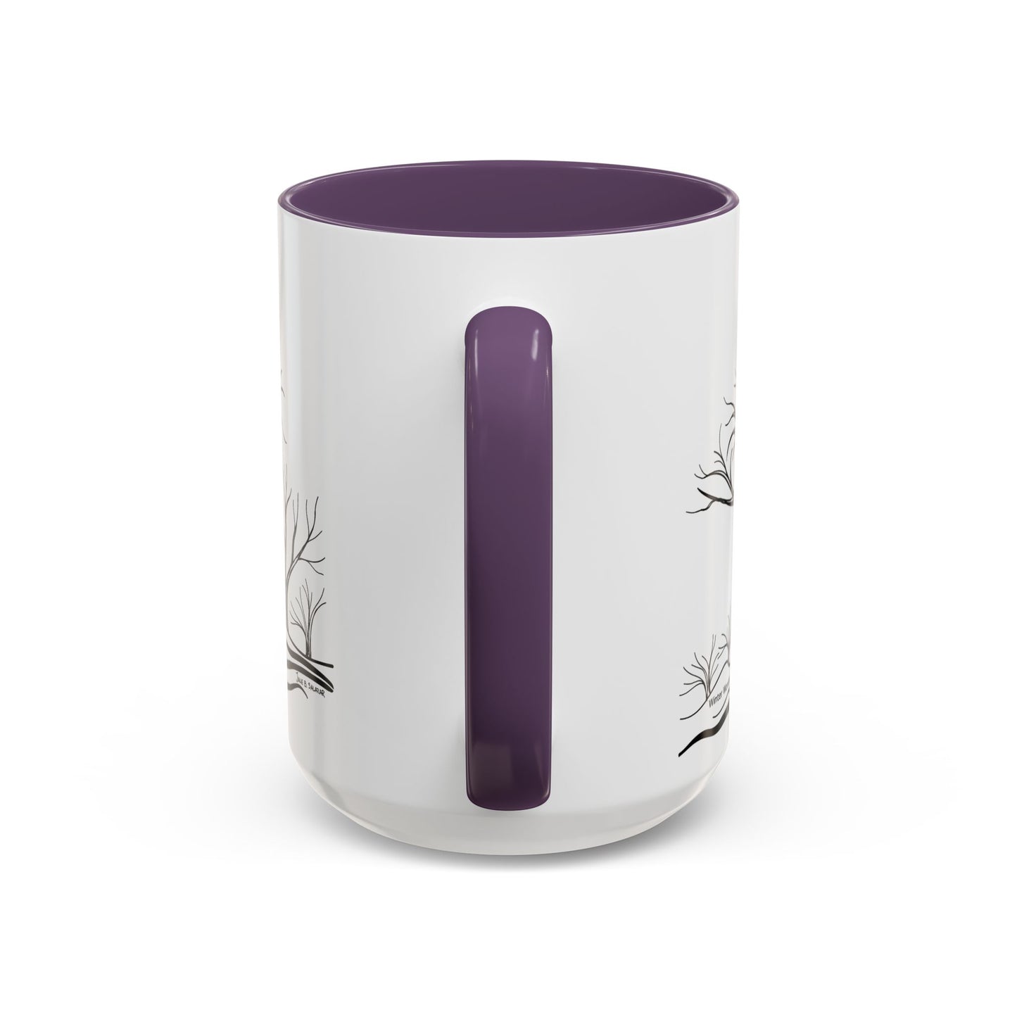 “Winter Wonder”, IMAGINE™ Series, Hand-Drawn Art Print, White Ceramic Accent Mug—4 of 4 Seasons Collection—15 oz or 11 oz
