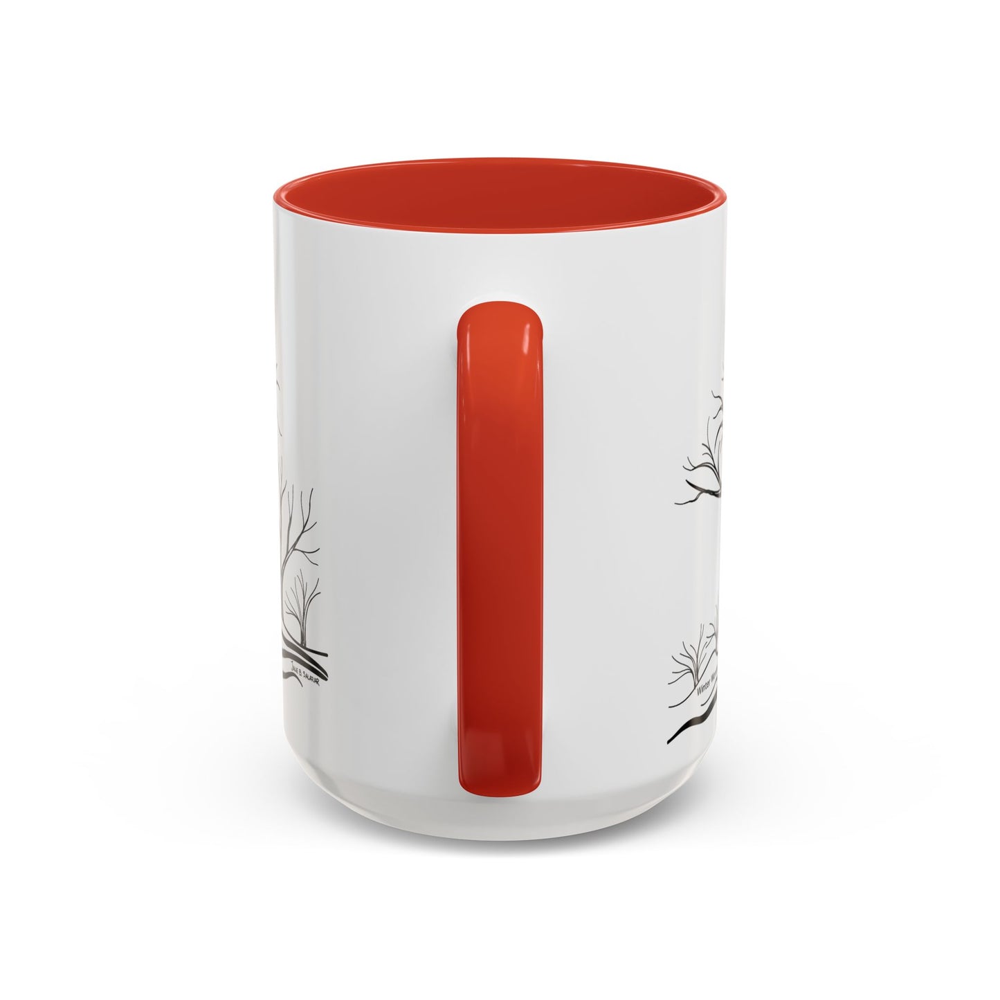 “Winter Wonder”, IMAGINE™ Series, Hand-Drawn Art Print, White Ceramic Accent Mug—4 of 4 Seasons Collection—15 oz or 11 oz